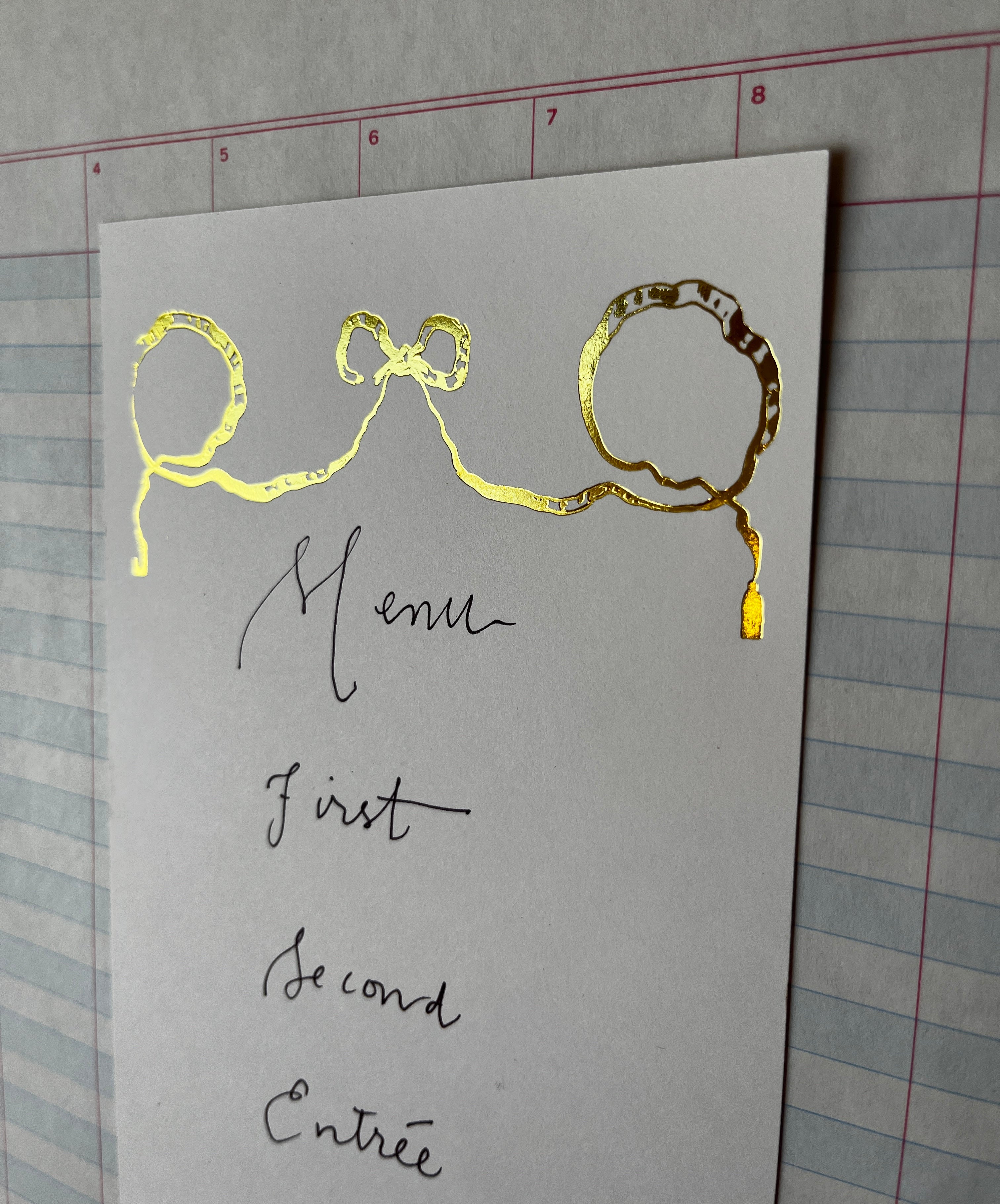 Bow Scroll Foil Pressed Notecards
