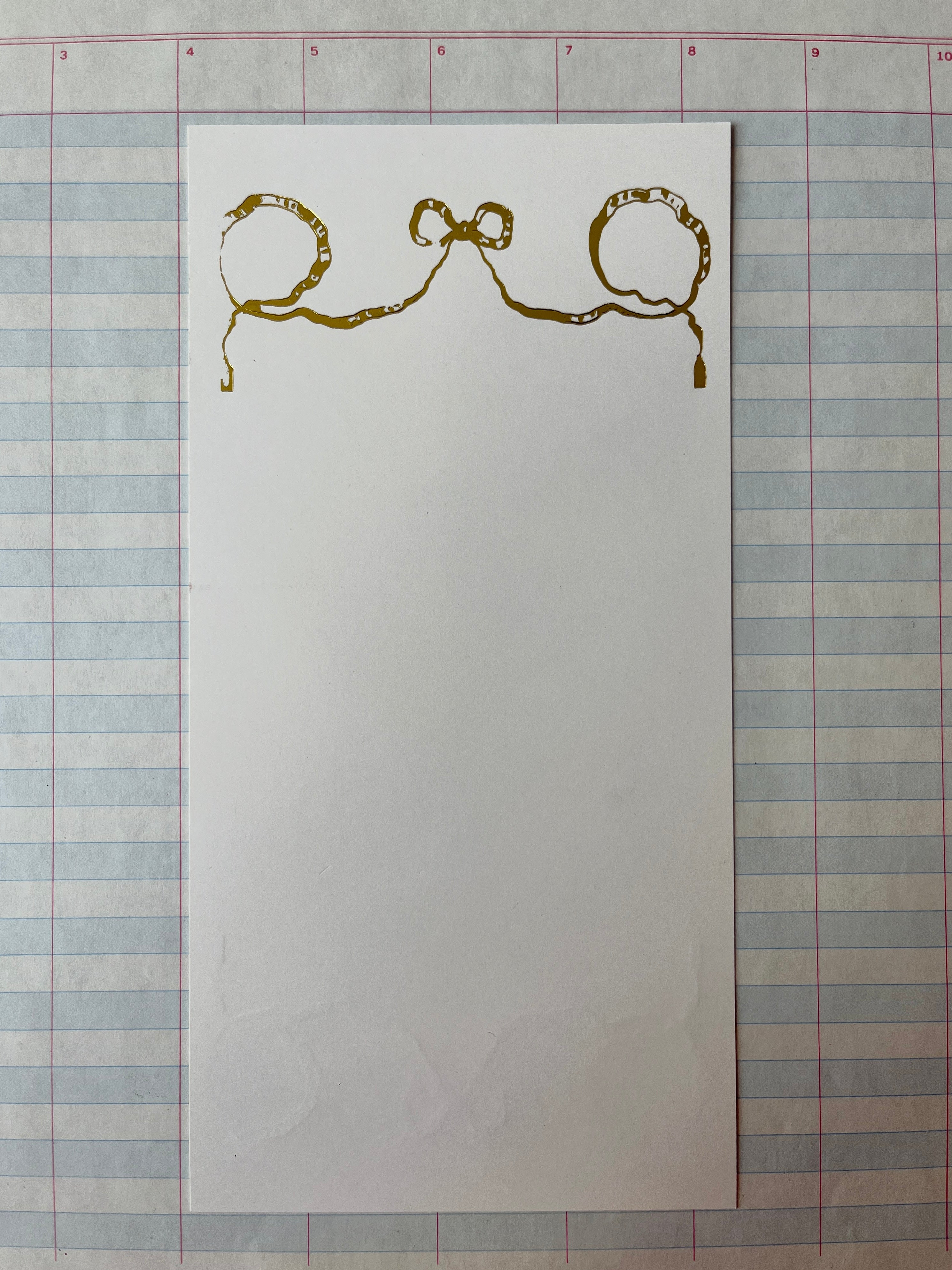 Bow Scroll Foil Pressed Notecards