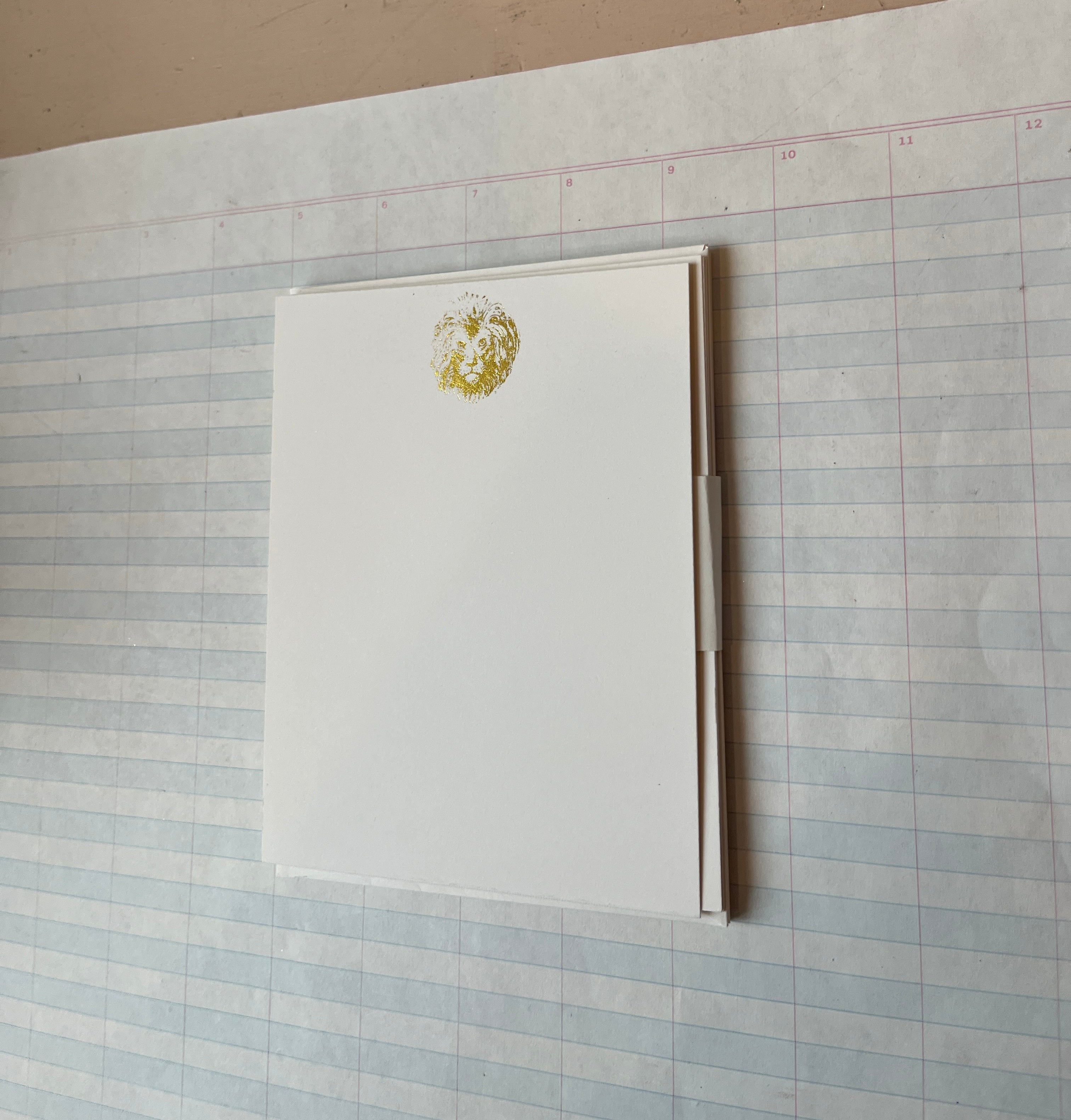 Lion Foil Pressed Stationery