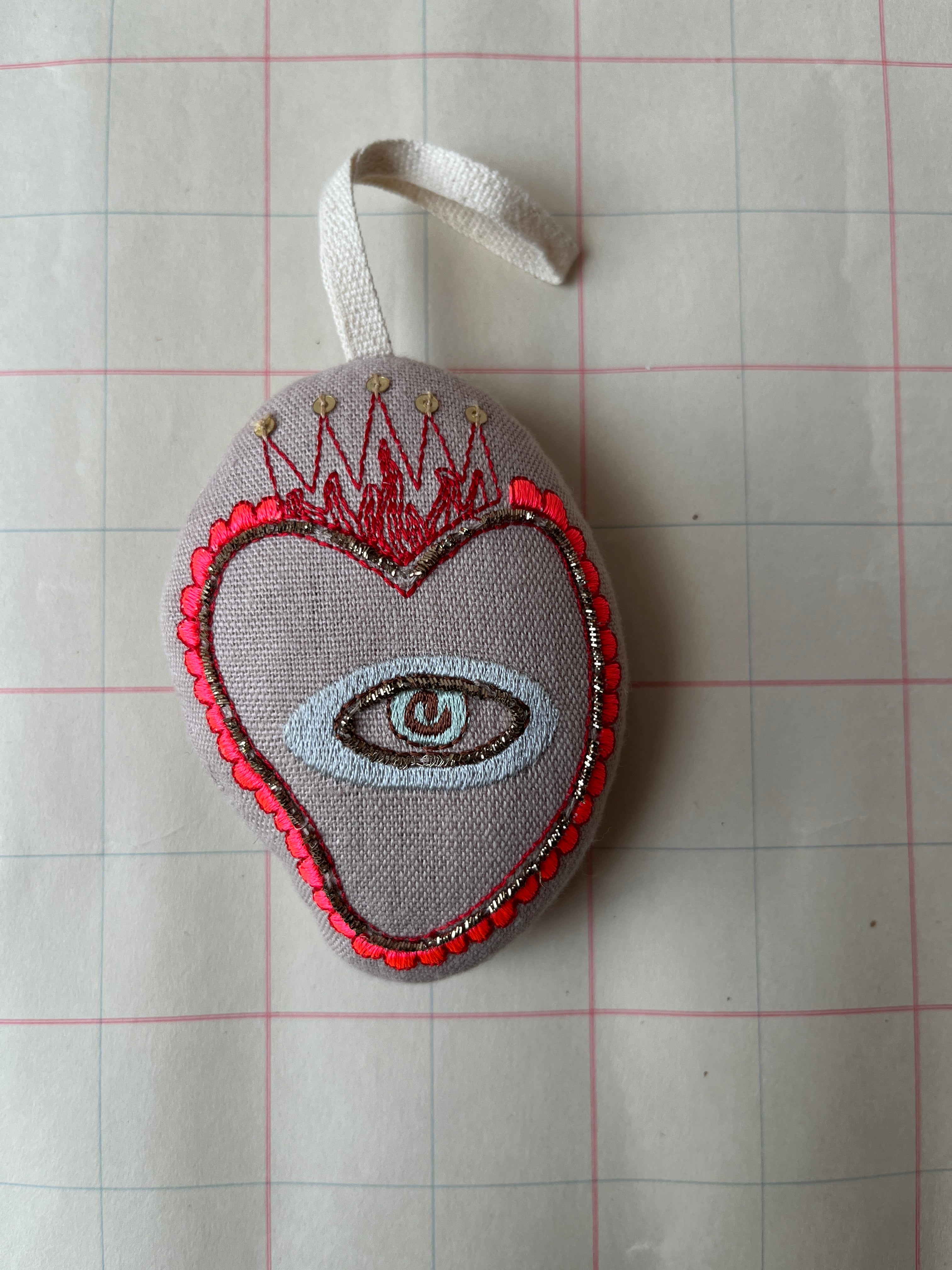 Sacred Heart Ornament by Skippy Cotton