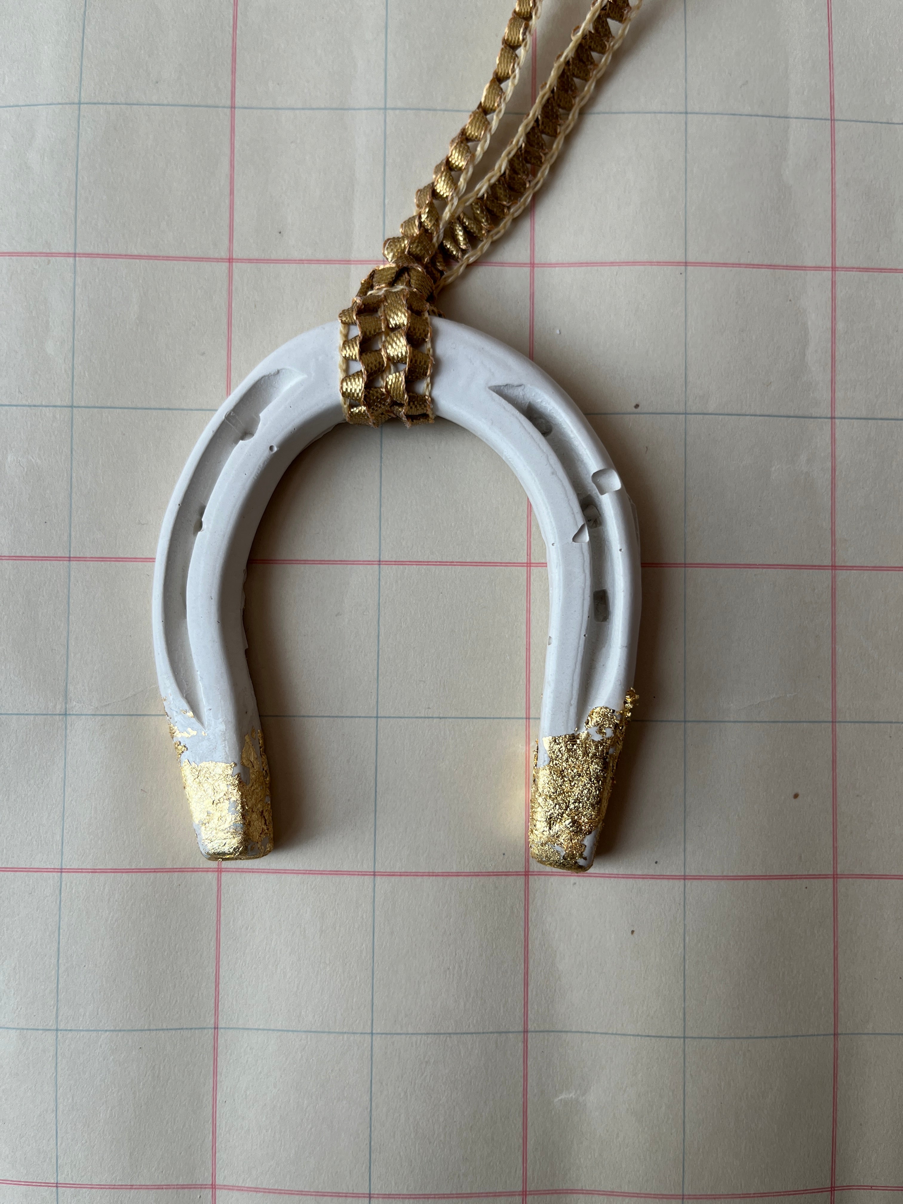 Plaster Horseshoe Ornament