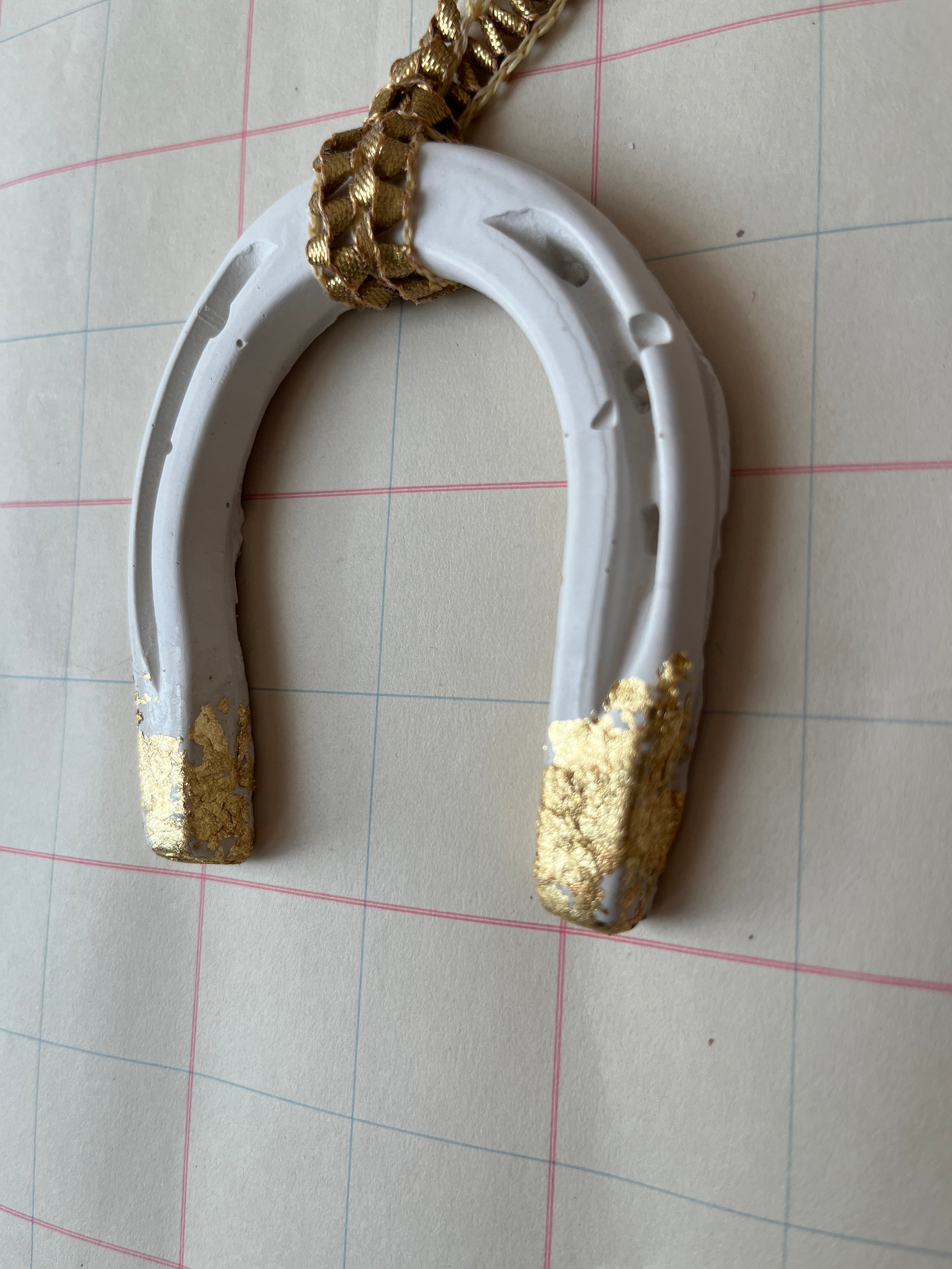 Plaster Horseshoe Ornament