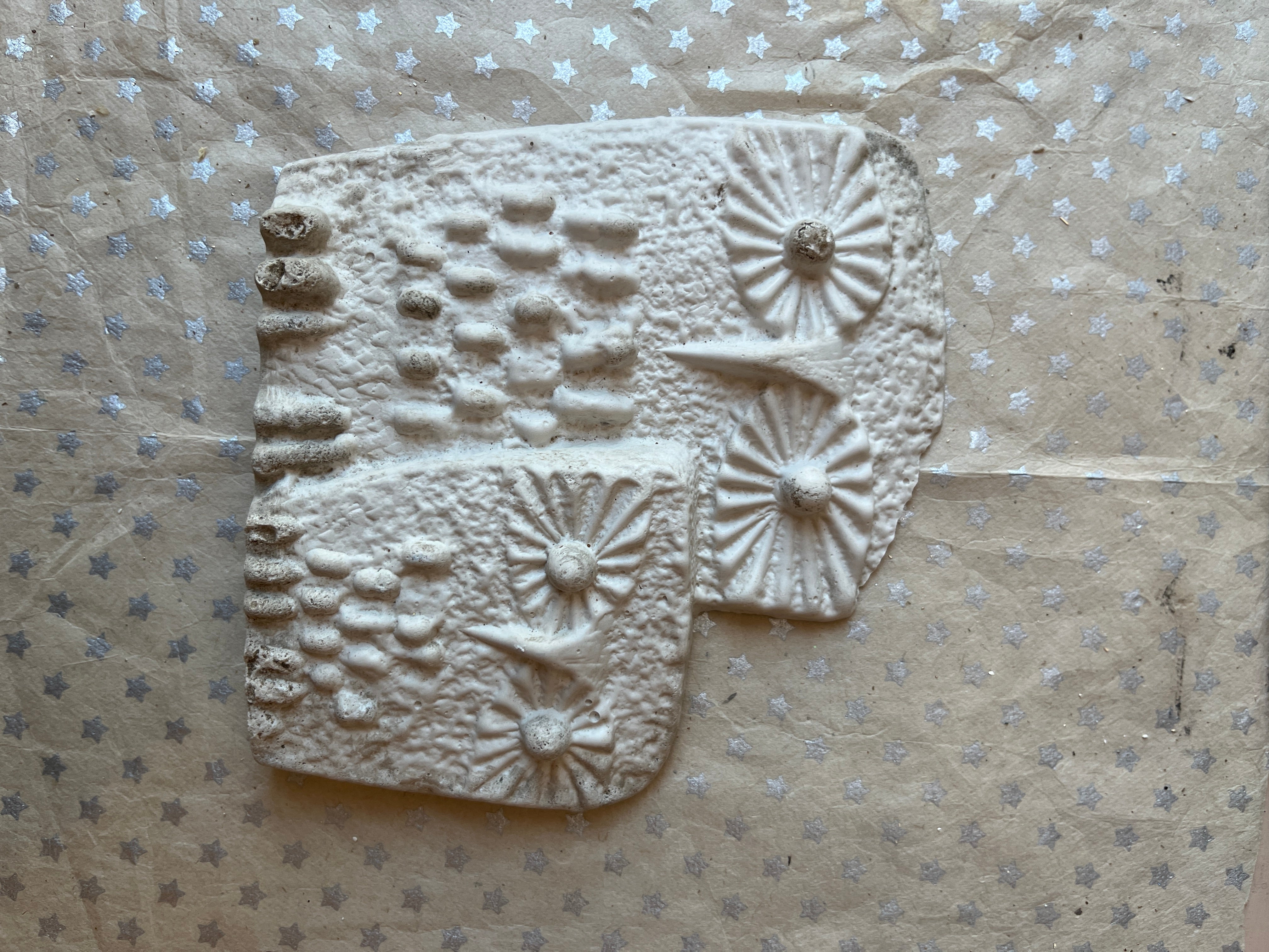 Pair of Owls Plaster Ornament