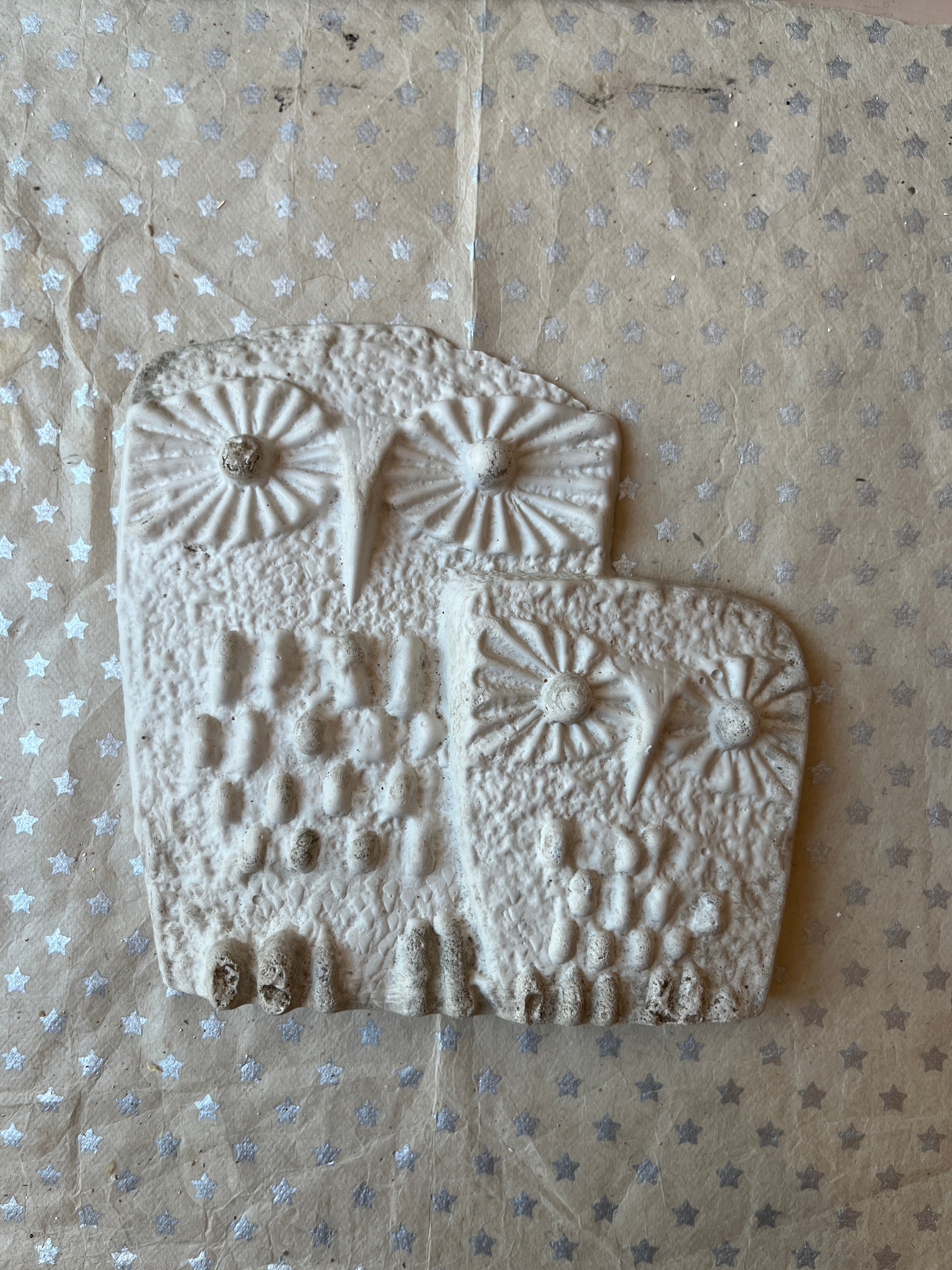 Pair of Owls Plaster Ornament