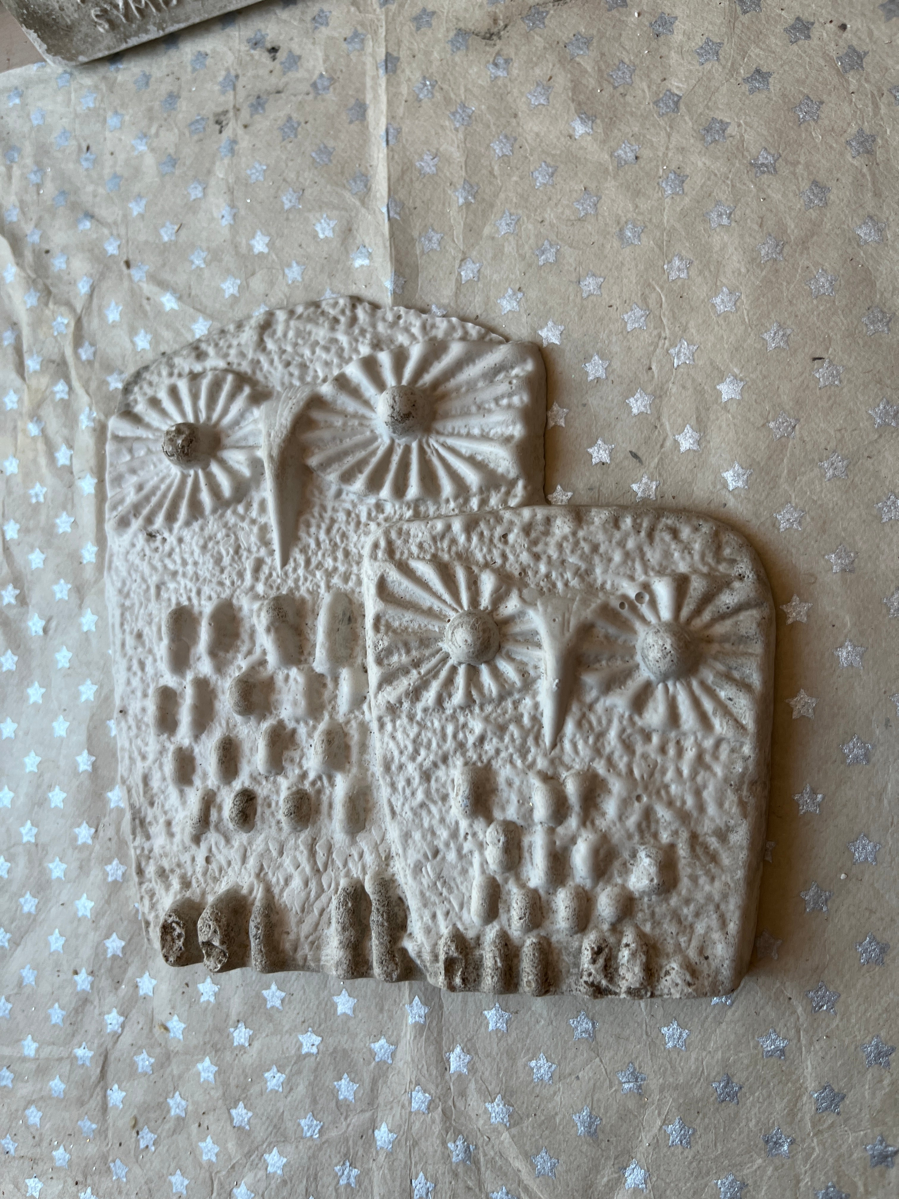Pair of Owls Plaster Ornament