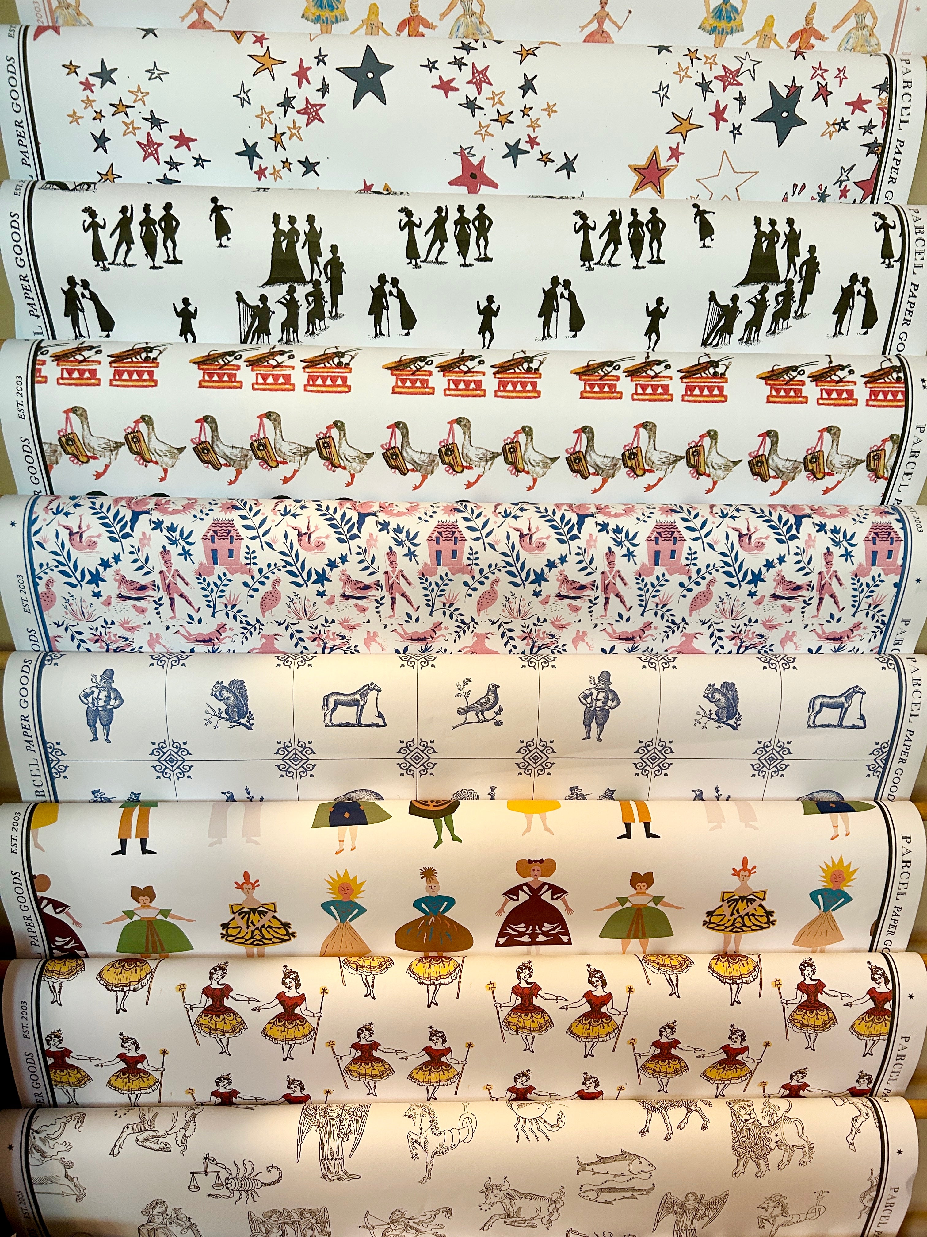 Parcel Artisan Wrapping Paper, Dutch Tiles