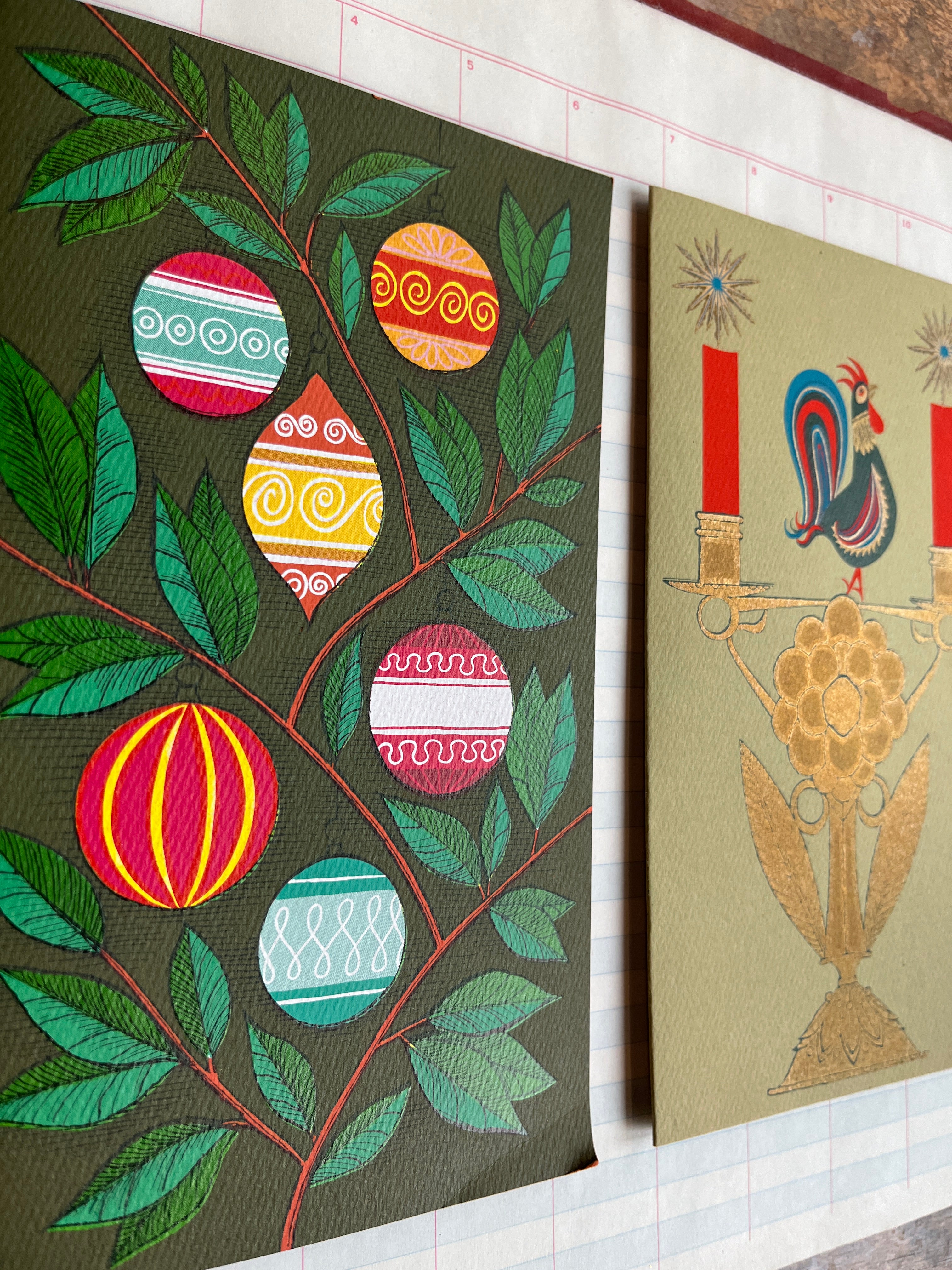 Mid-century Tall Holiday Cards