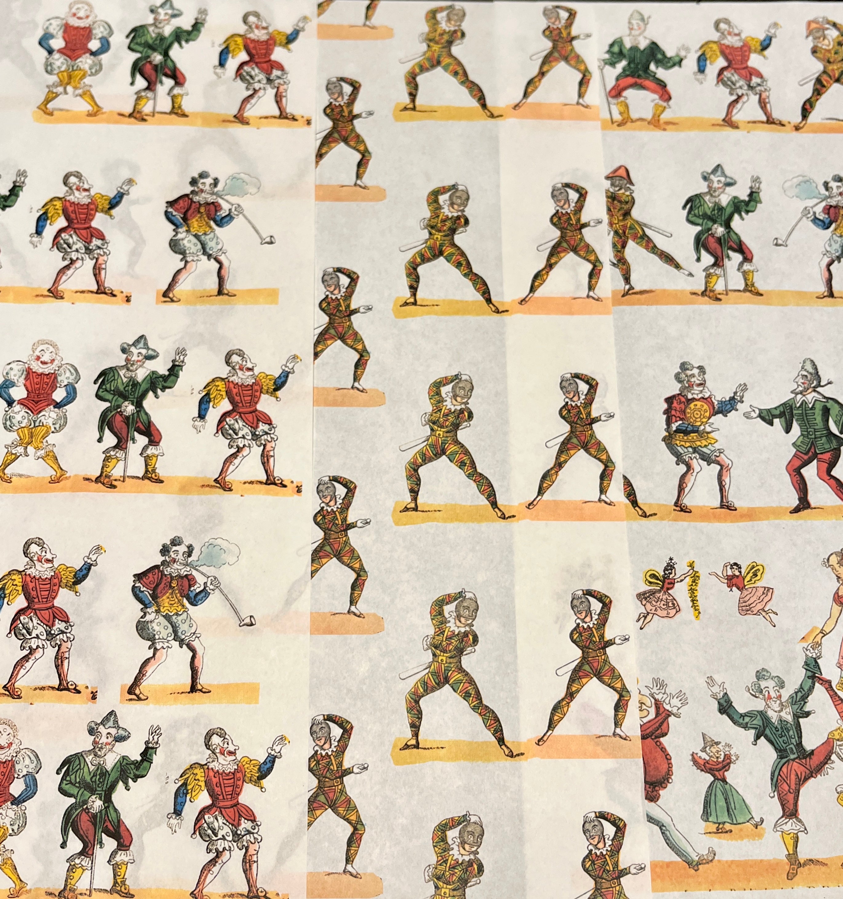 Clowns and Harlequins Wrapping Paper Set