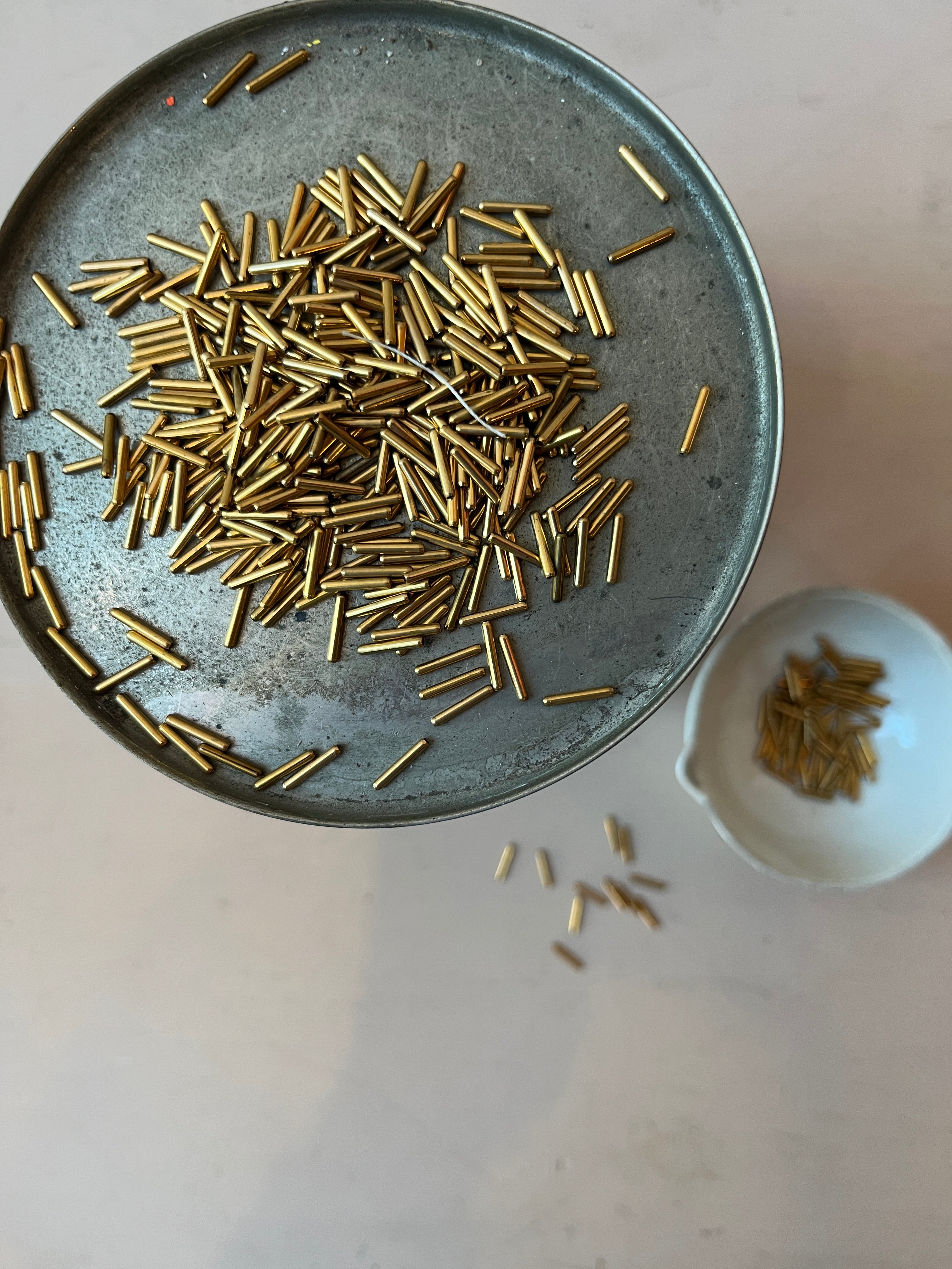 Gold Metal Tubular Beads