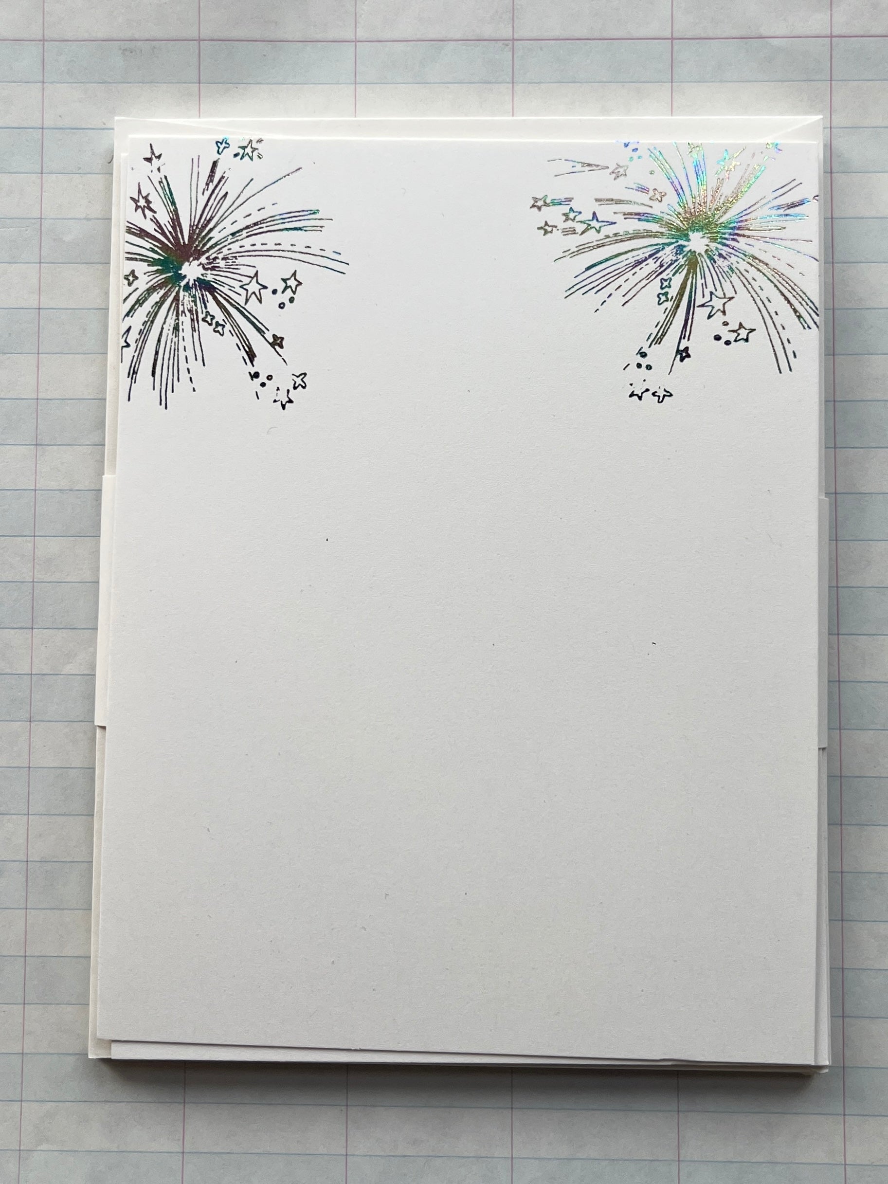 Fireworks Foil Pressed Stationery