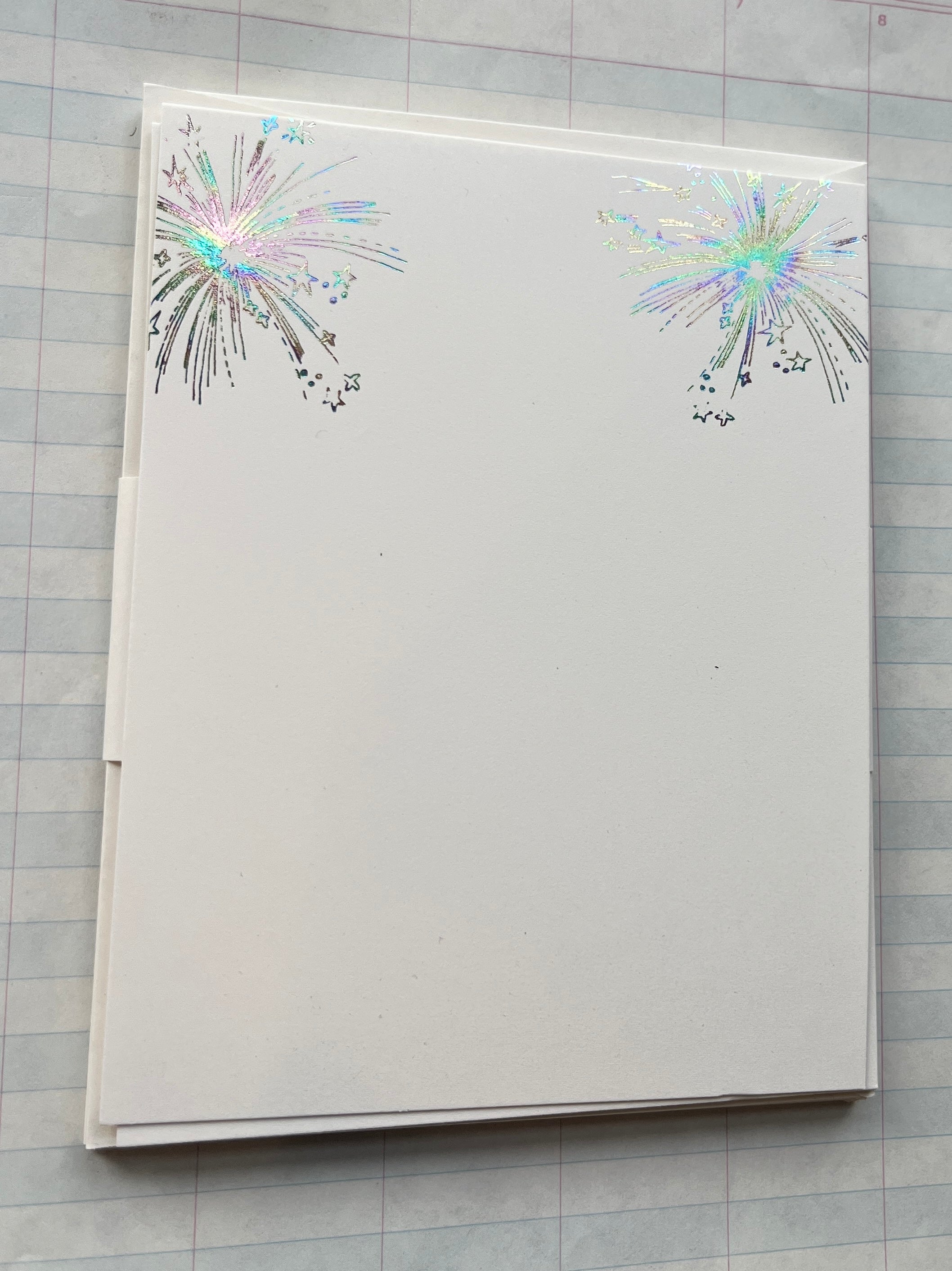 Fireworks Foil Pressed Stationery
