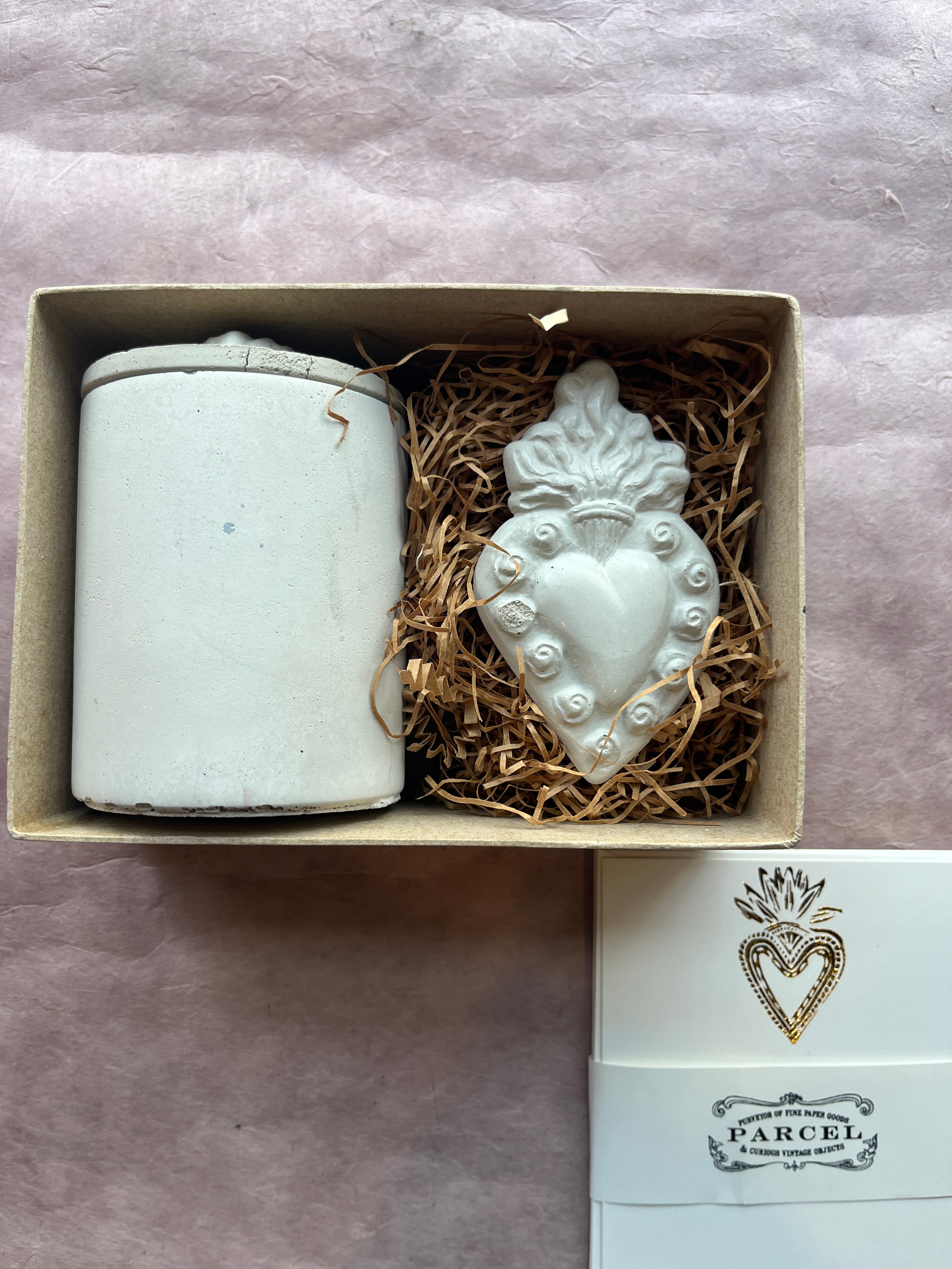 Parcel Olfactory Concrete Candle and Token GIft Set
