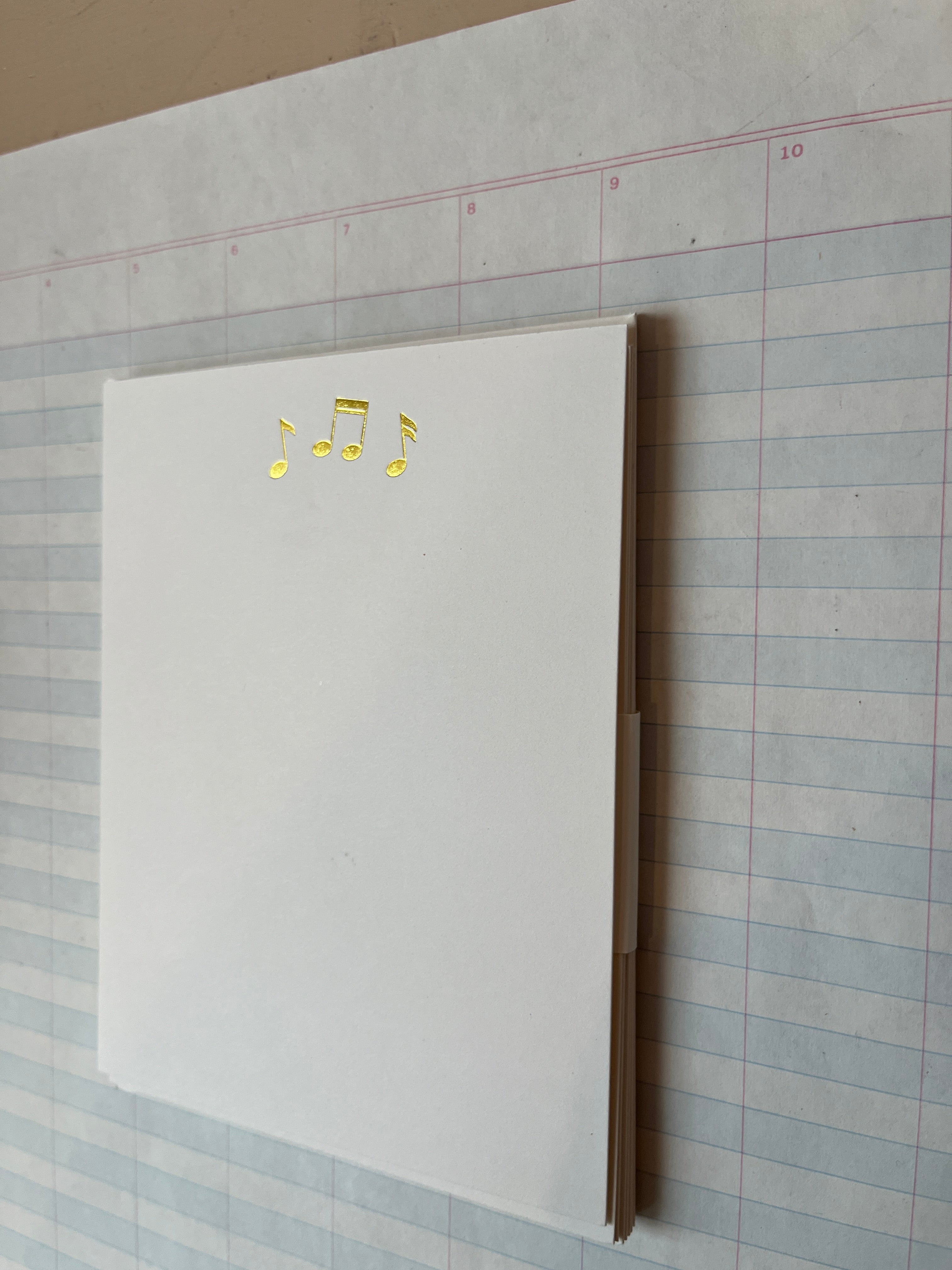 Music Notes Foil Pressed Stationery