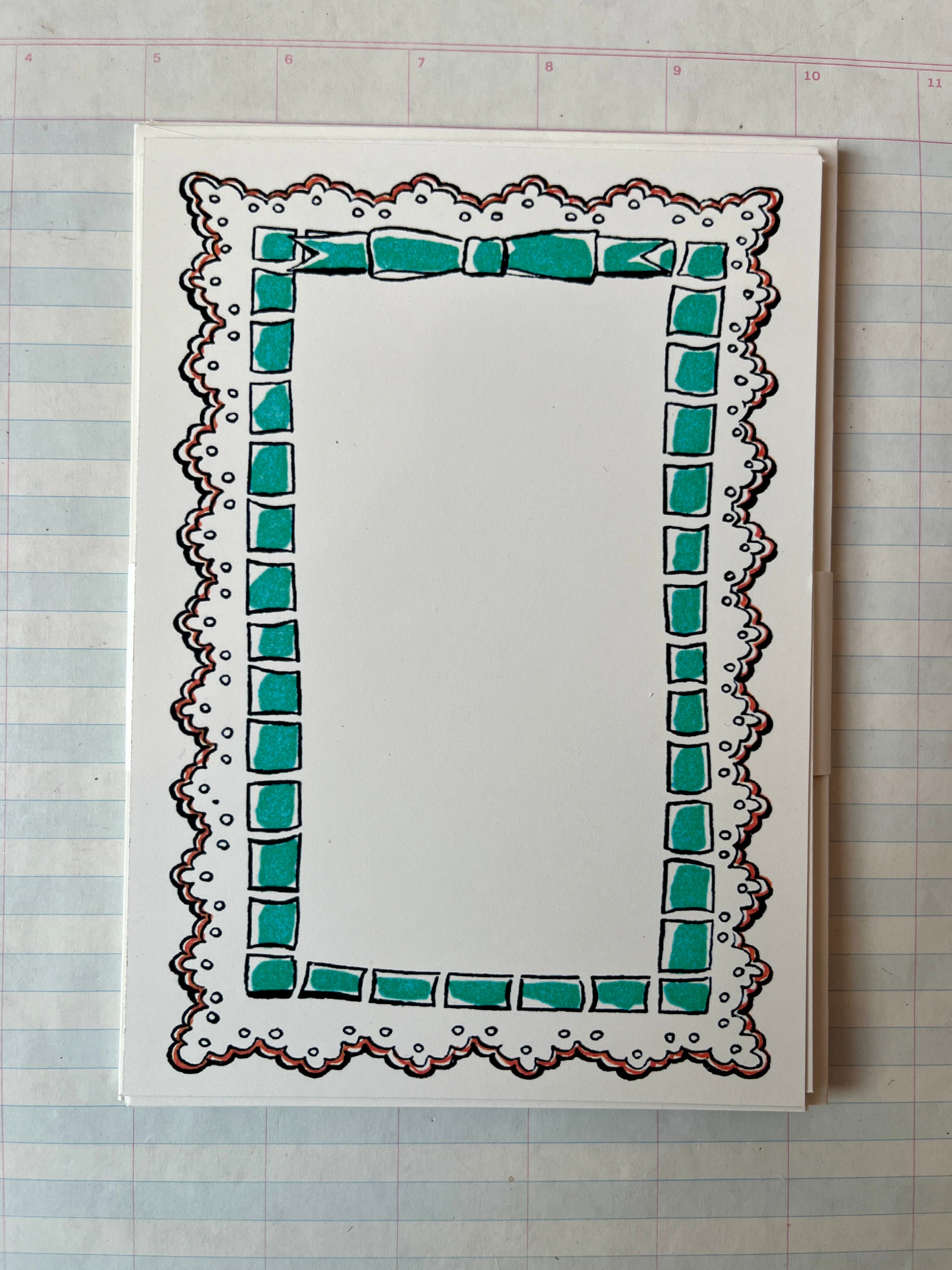 Blue Lace Frame Stationery Set