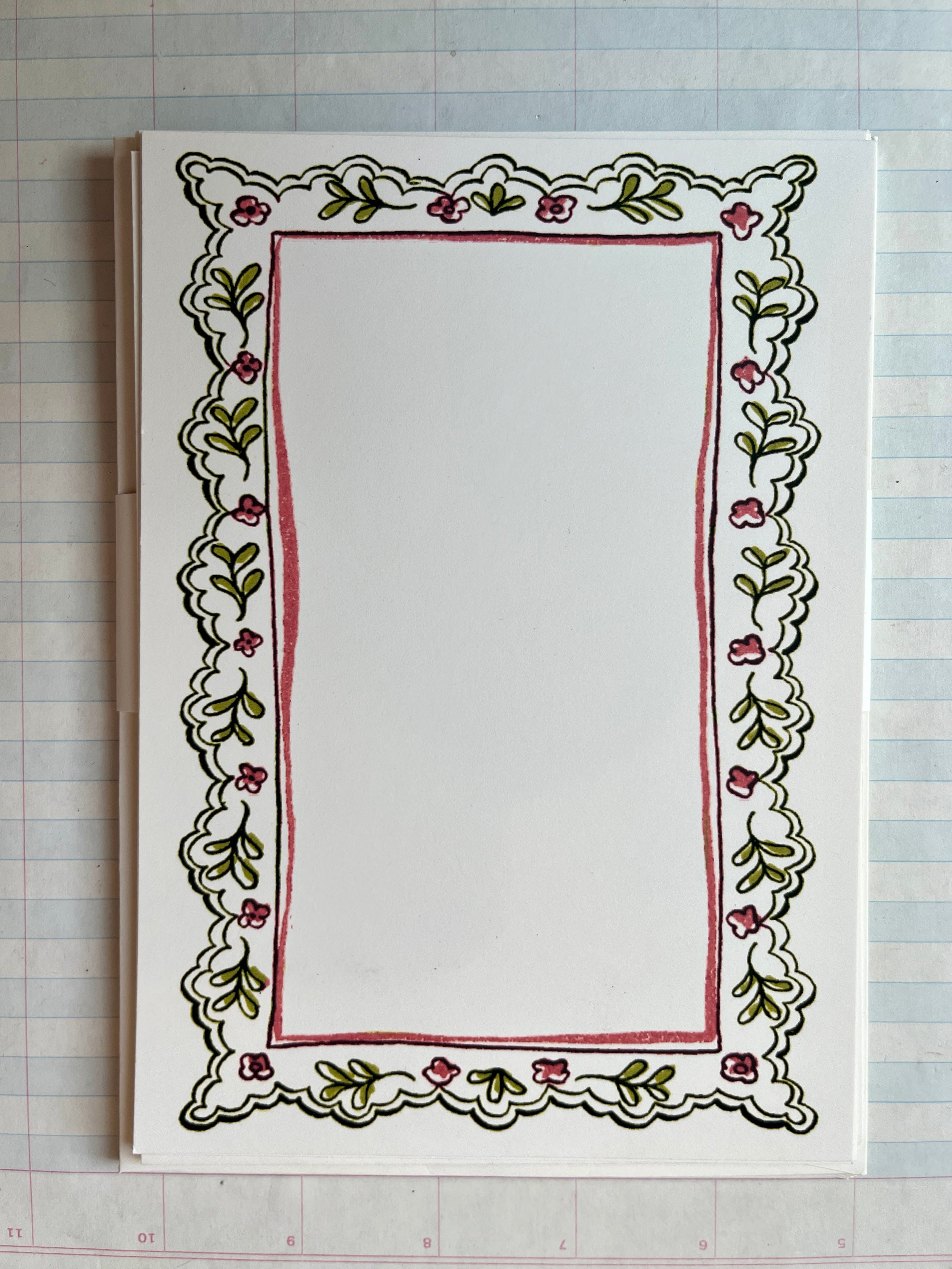 Bitty Flowers Frame Stationery Set