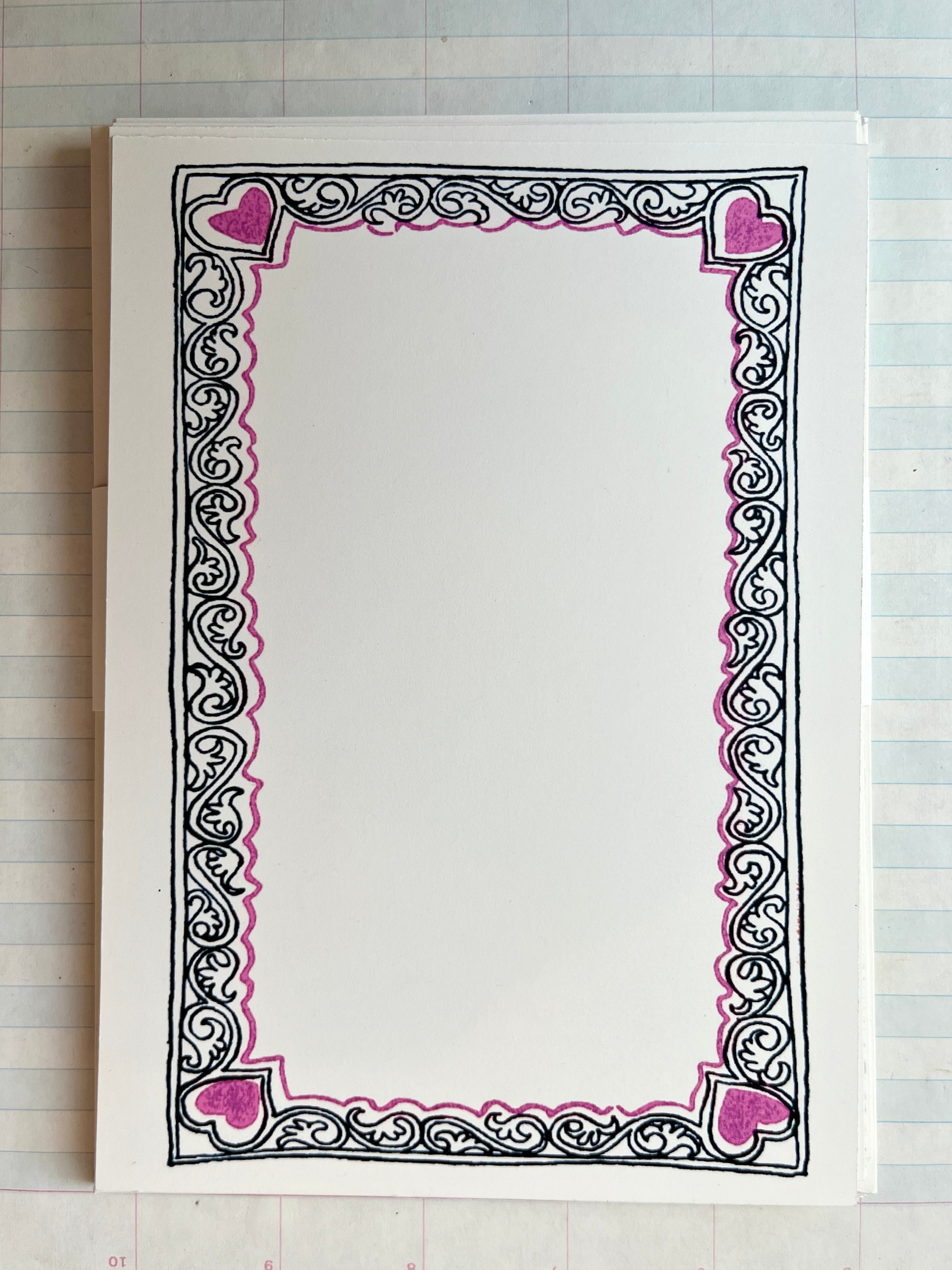 Hearts Frame Stationery Set