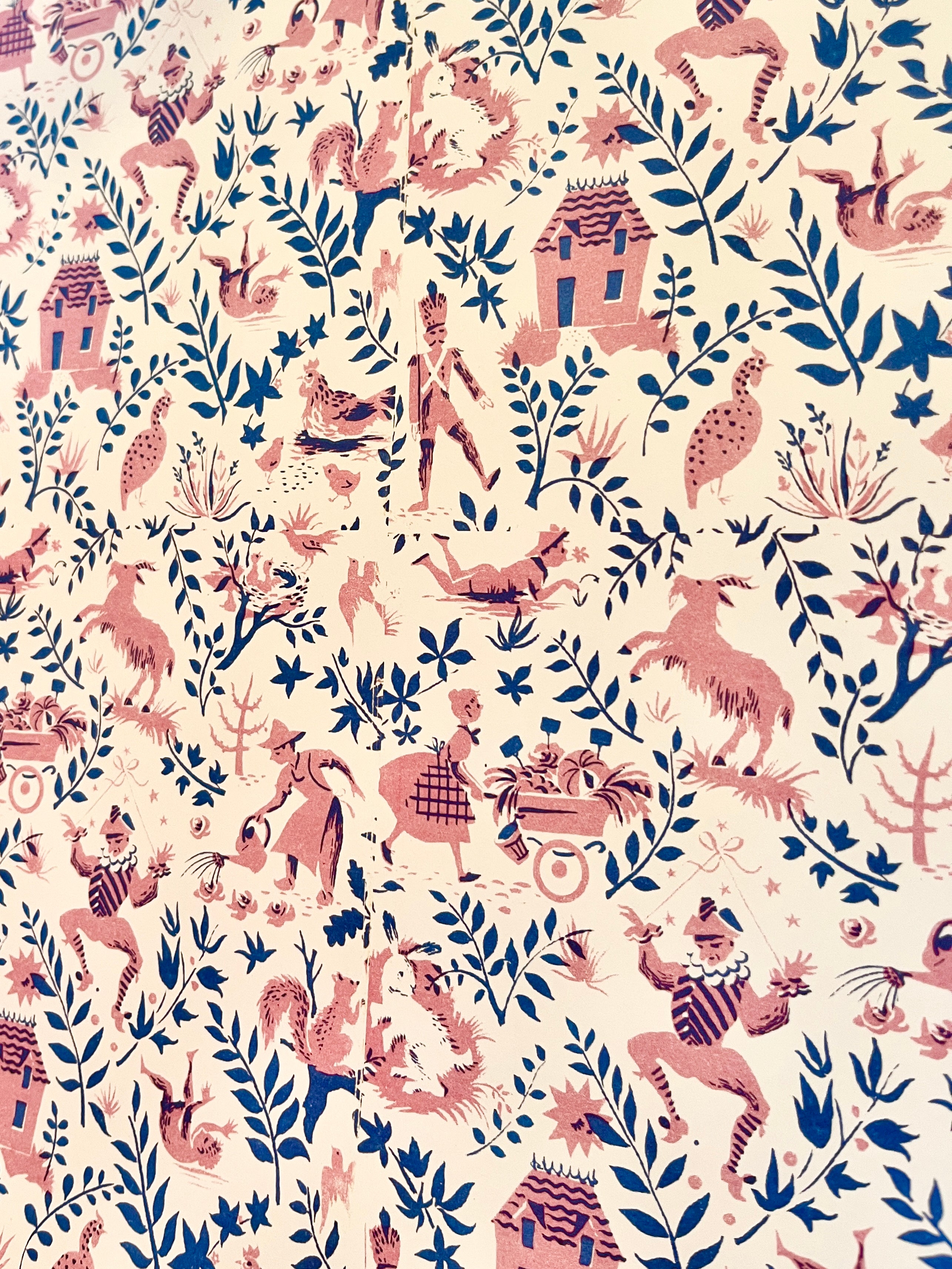 Parcel Artisan Wrapping Paper, French Storybook Pink and Blue