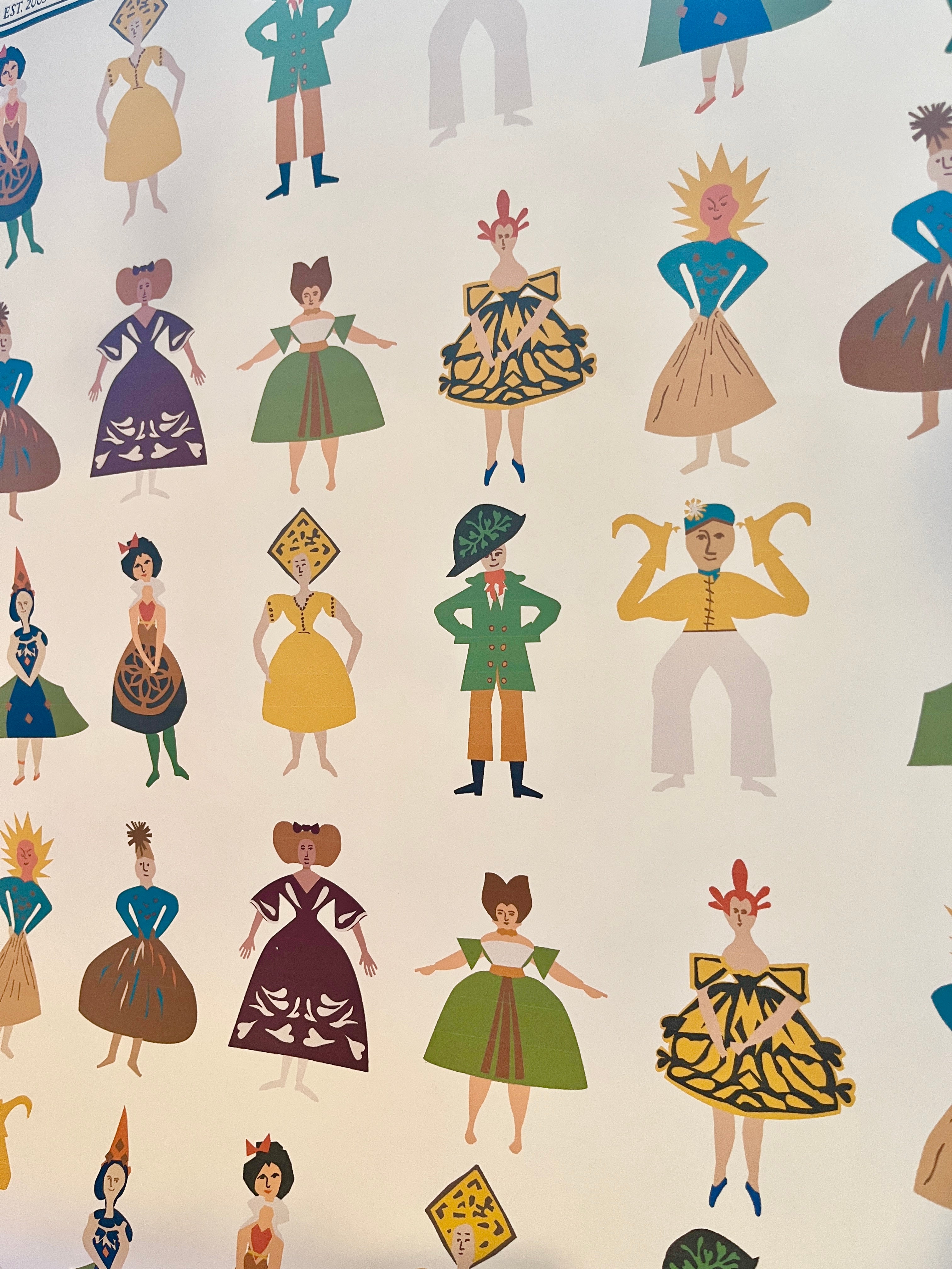 Parcel Artisan Wrapping Paper, Silly Papercut Folks