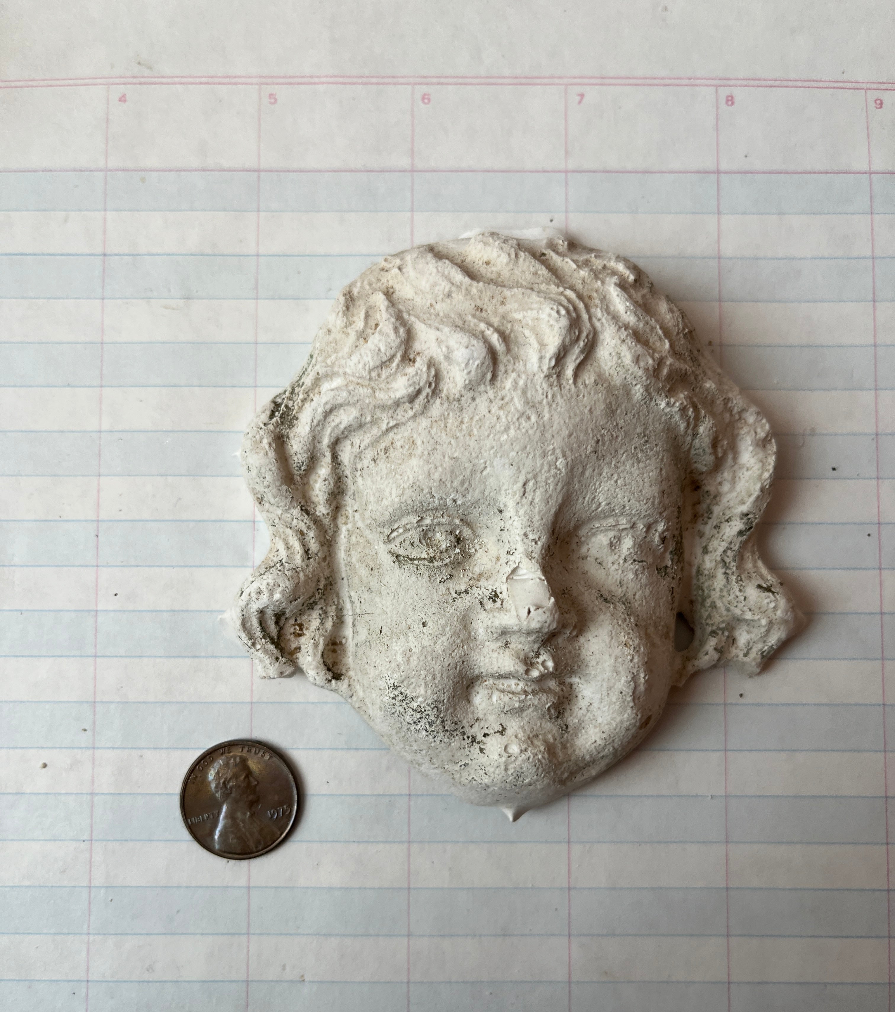 Cherub Face Handmade Plaster Ornament