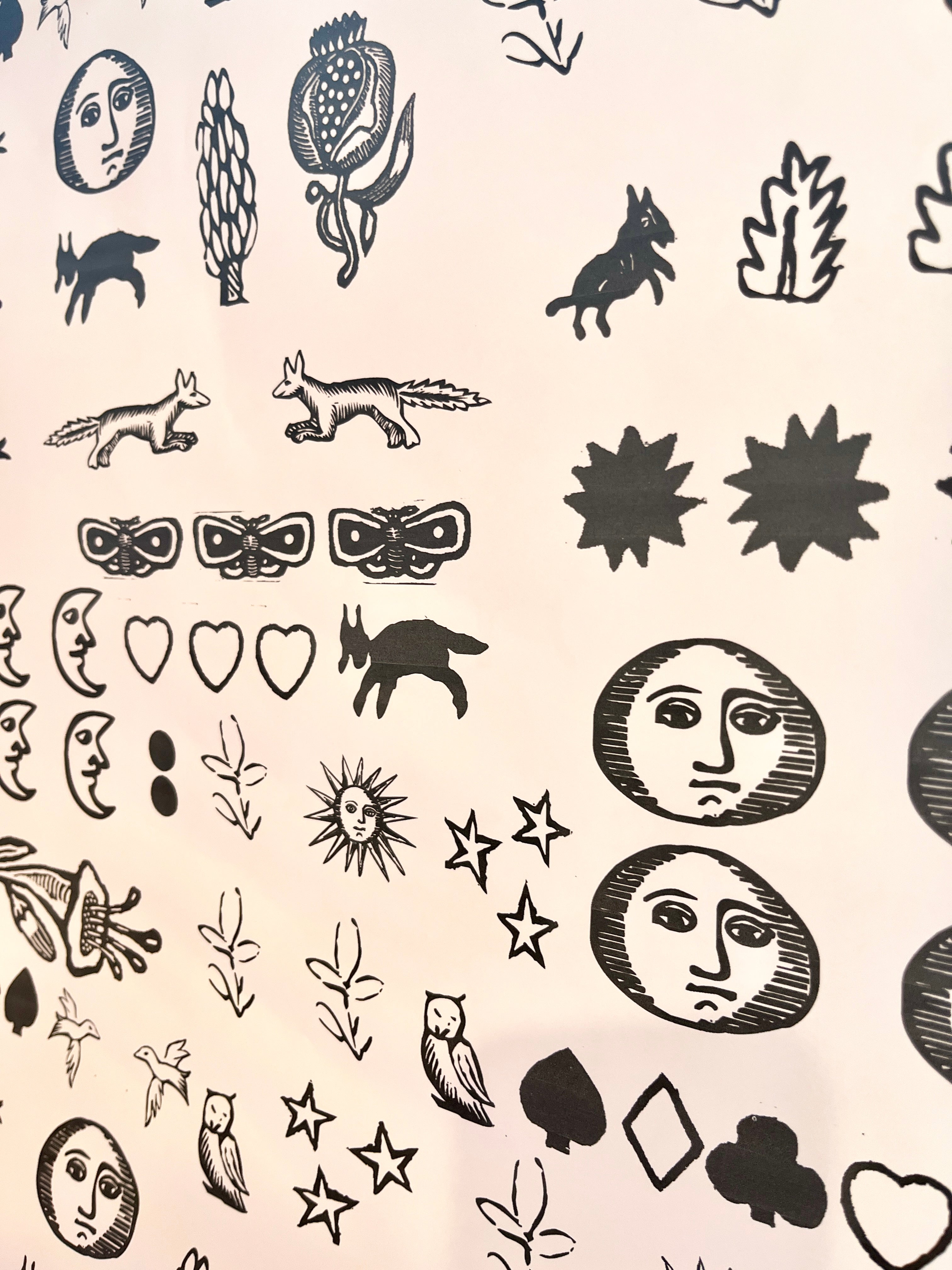 Parcel Artisan Wrapping Paper, Block Print