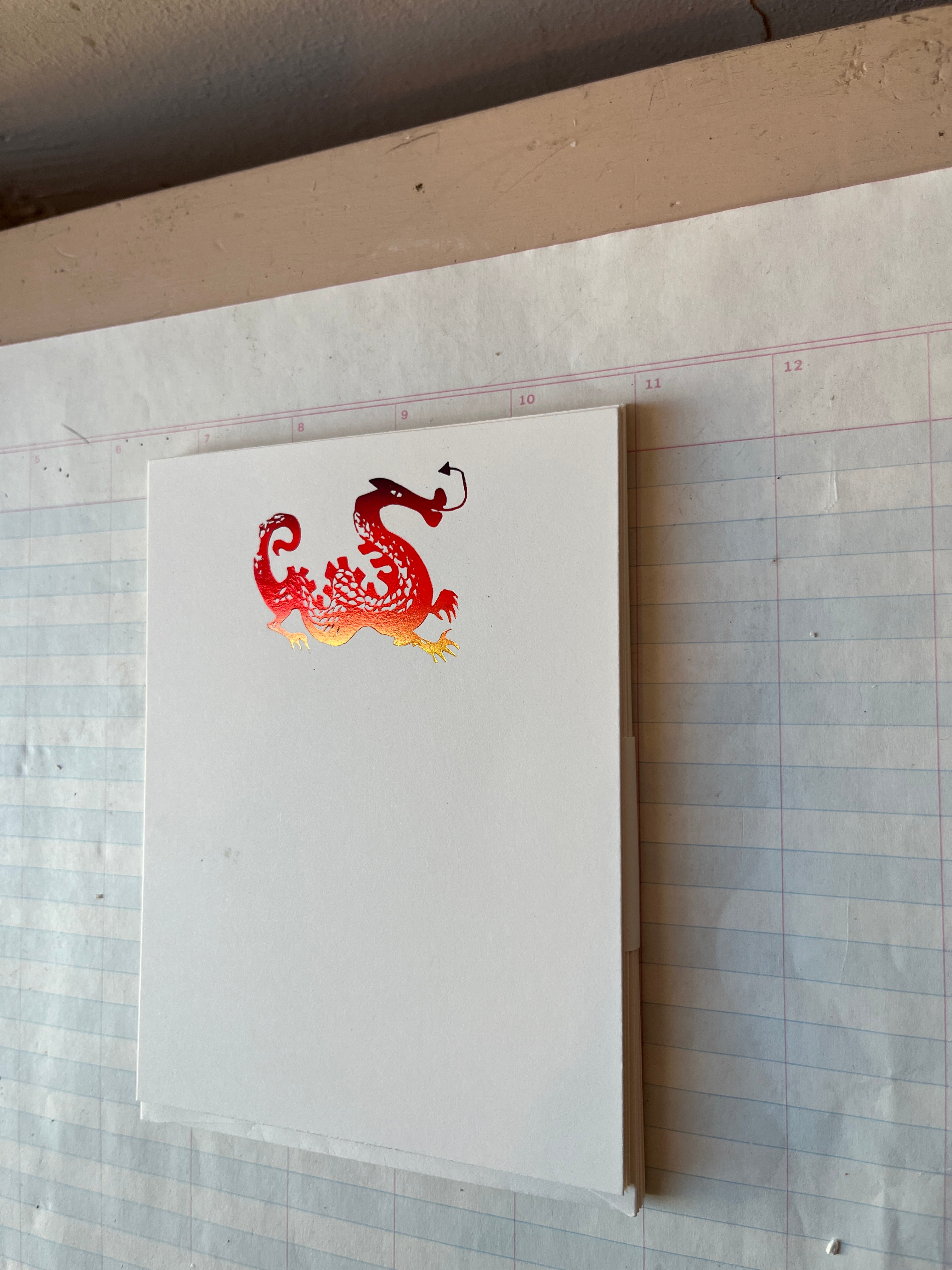 Year of the Dragon Foil Pressed Notecards