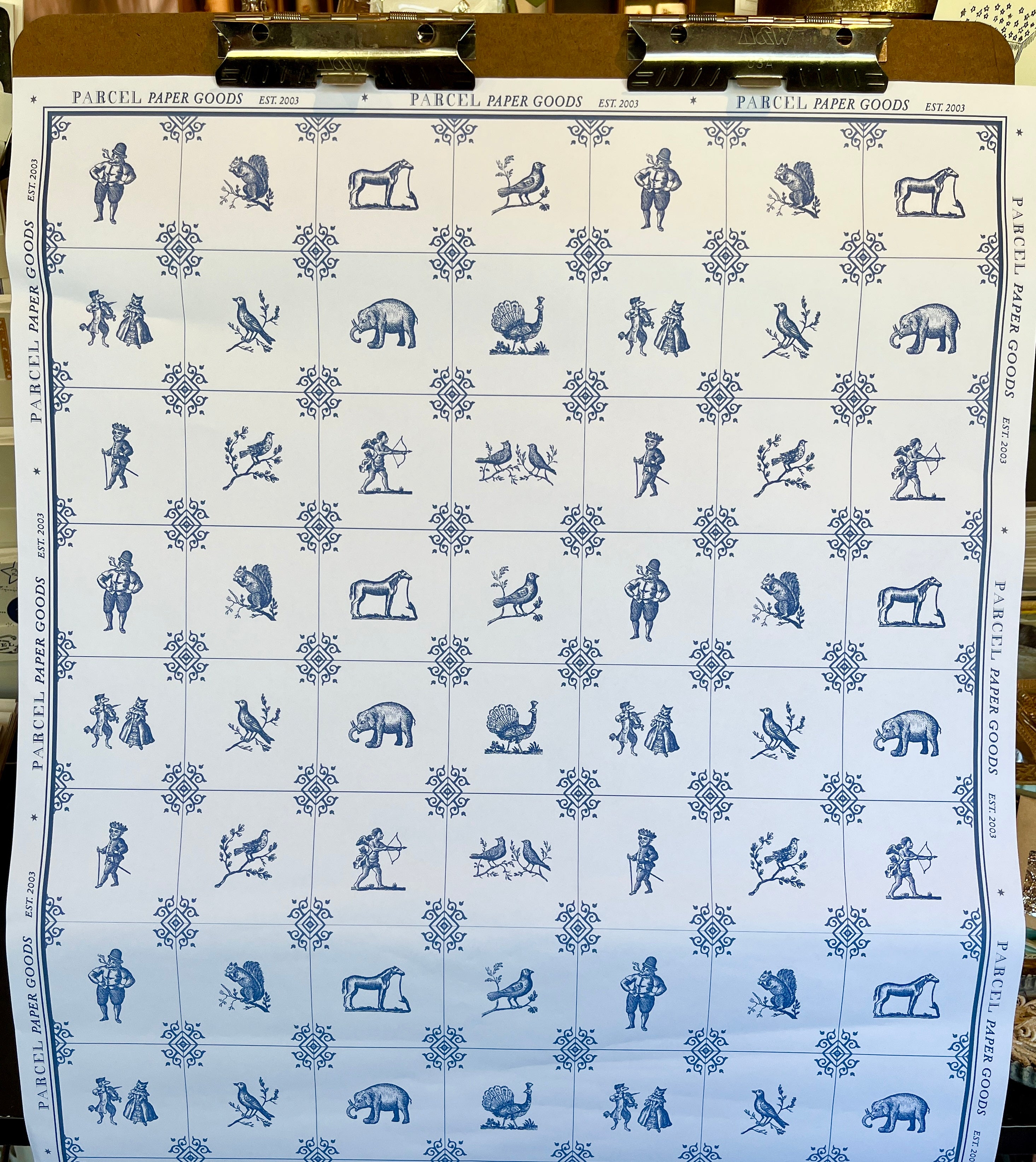Parcel Artisan Wrapping Paper, Dutch Tiles