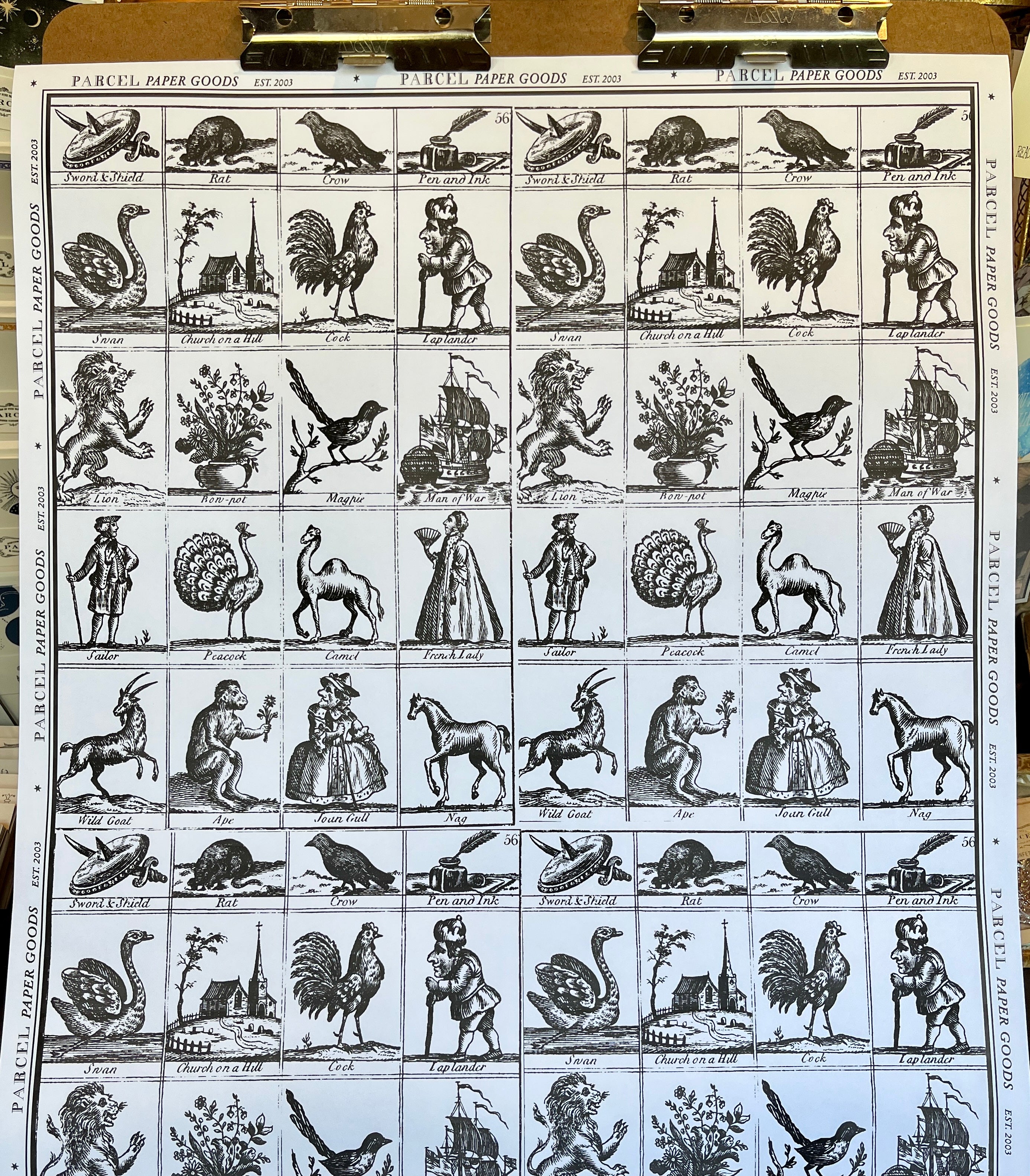 Parcel Artisan Wrapping Paper, Old English Woodcuts