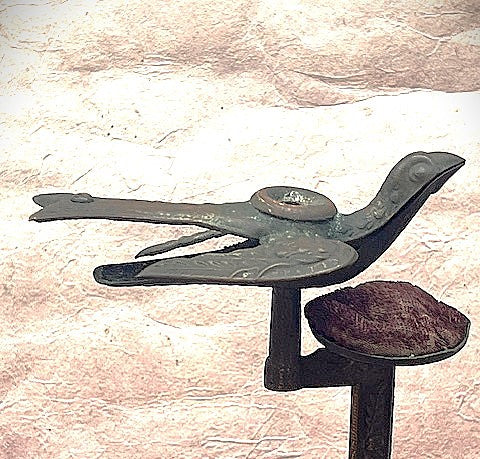 Victorian Bird Pin Cushion Sewing Tool