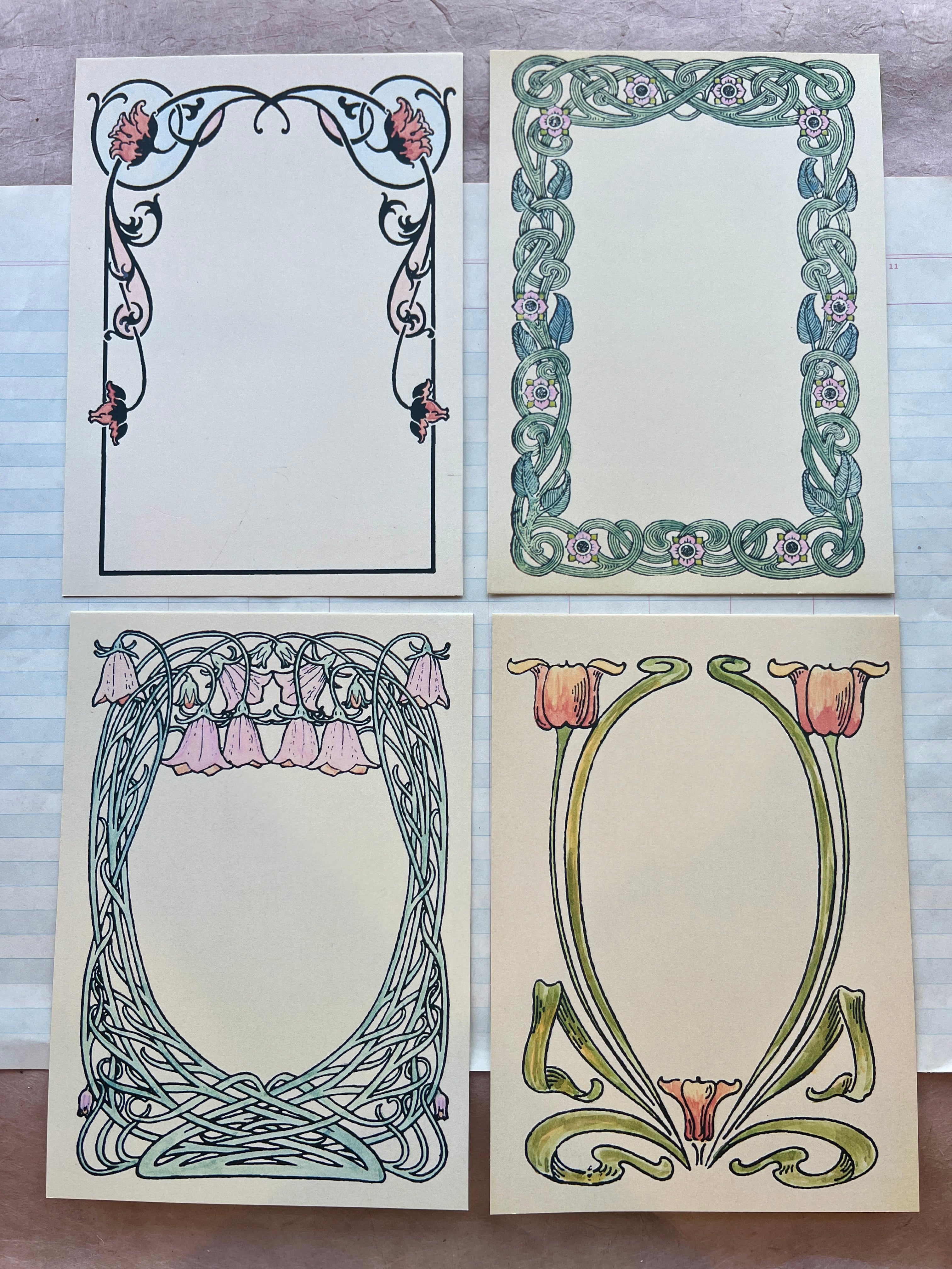 Nouveau Floral Frames Stationery Set