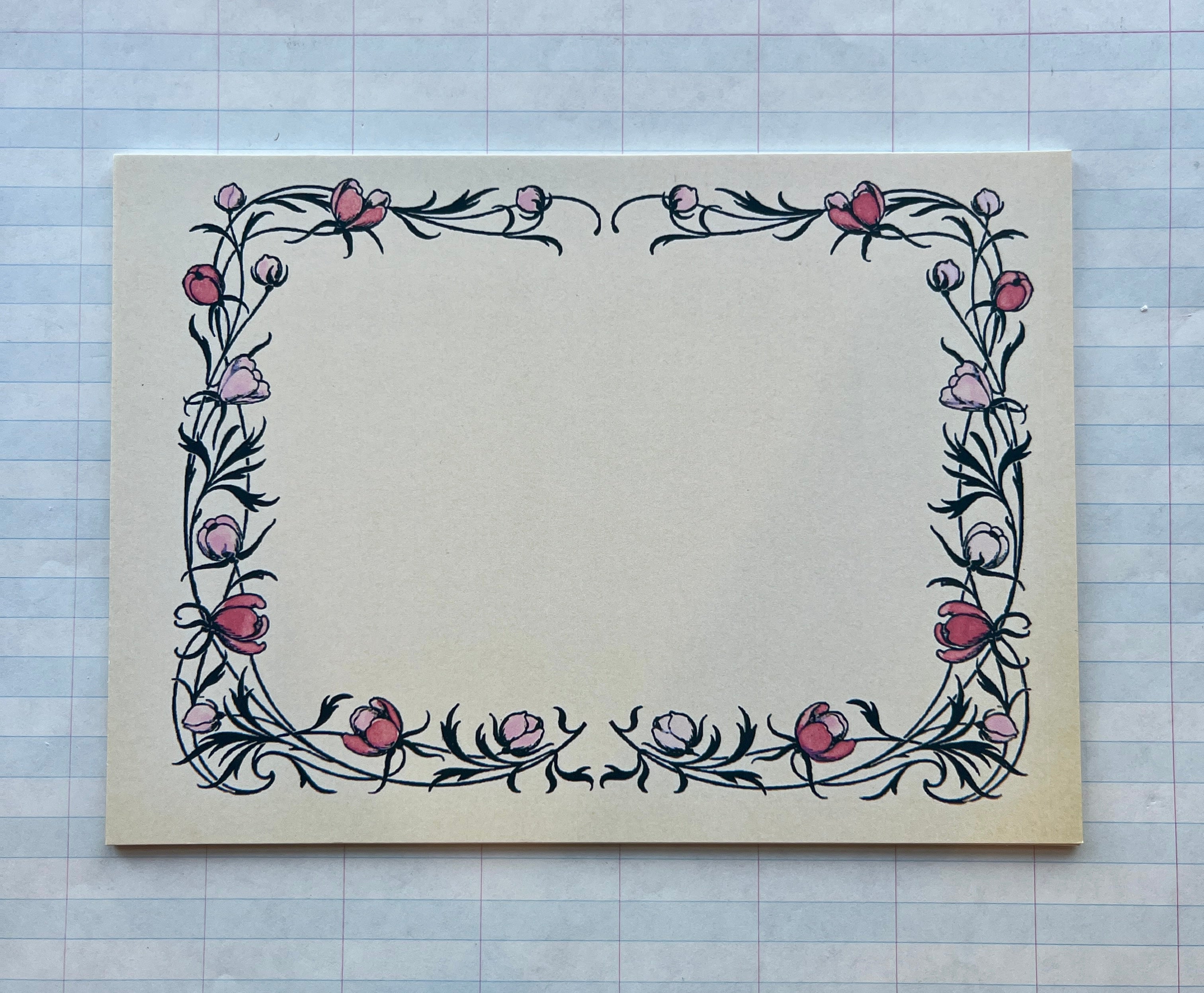 Nouveau Floral Frames Stationery II