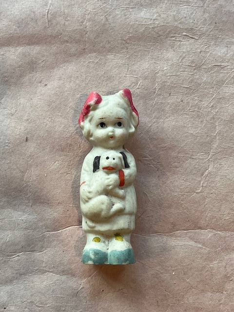 Little Girl and Puppy Figurine