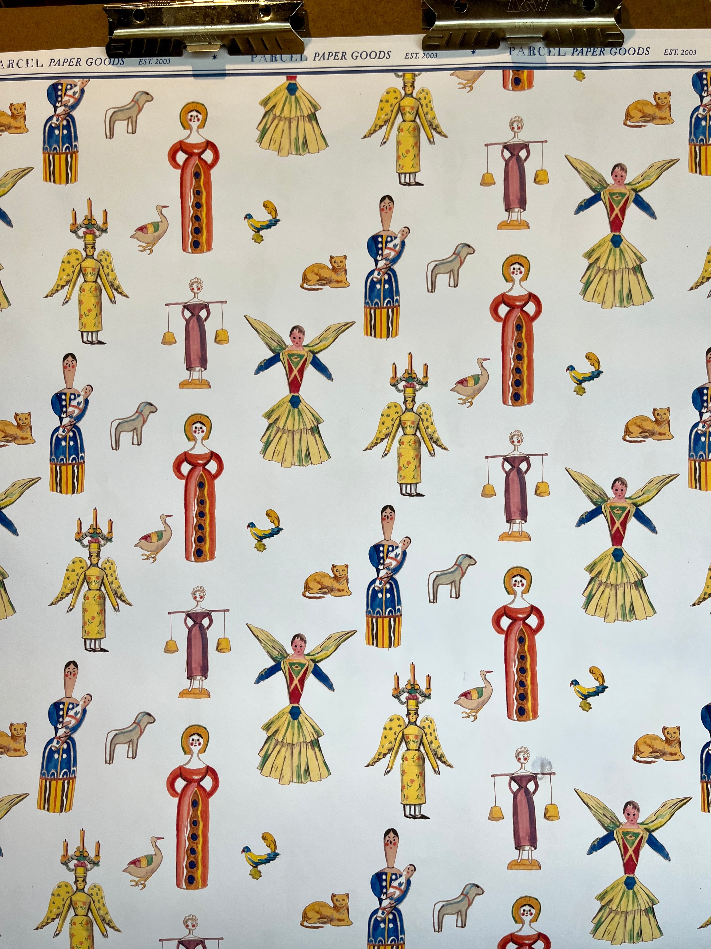 Parcel Artisan Wrapping Paper, Wooden Toys Ladies