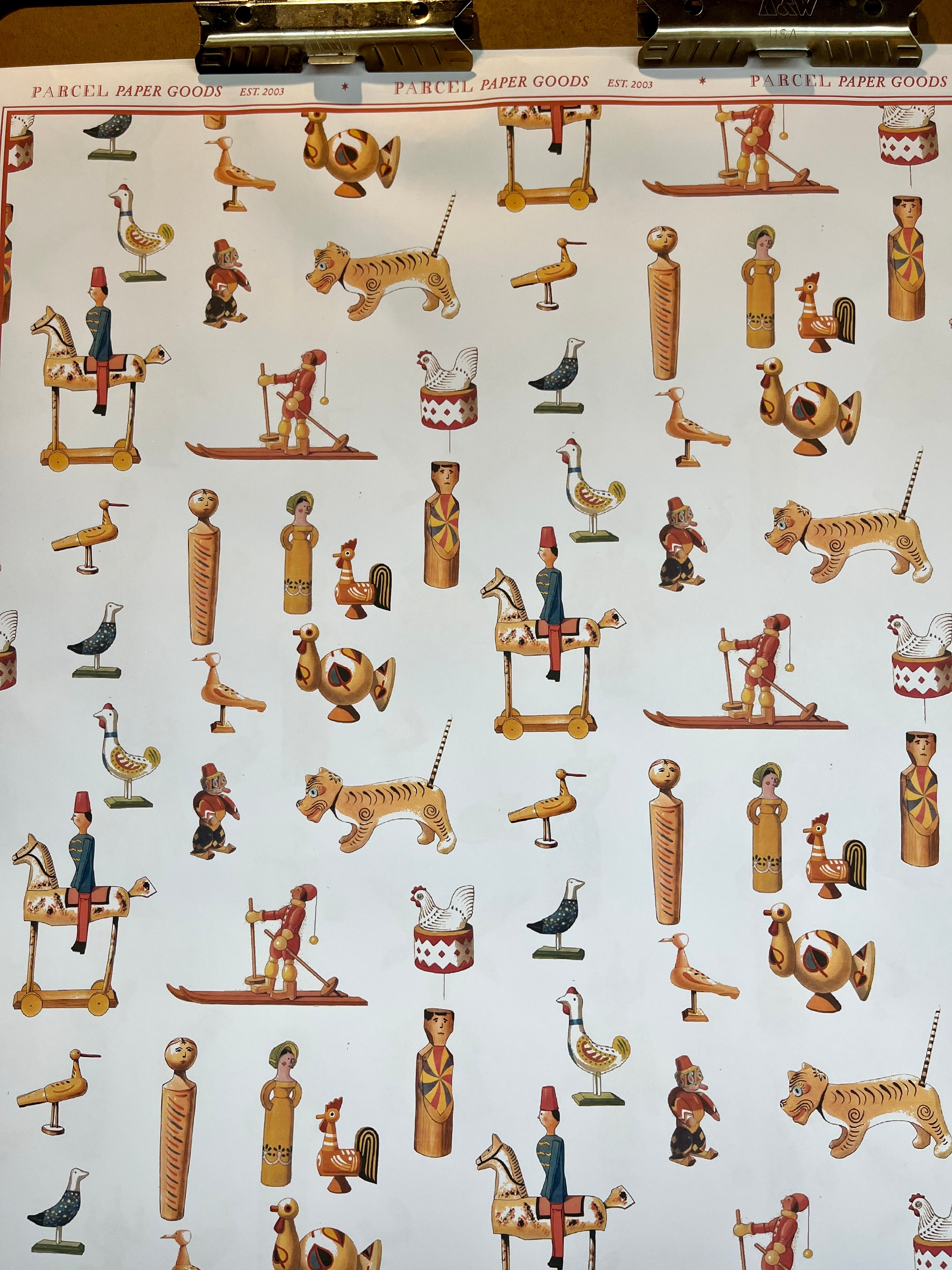 Parcel Artisan Wrapping Paper, Wooden Toys 1