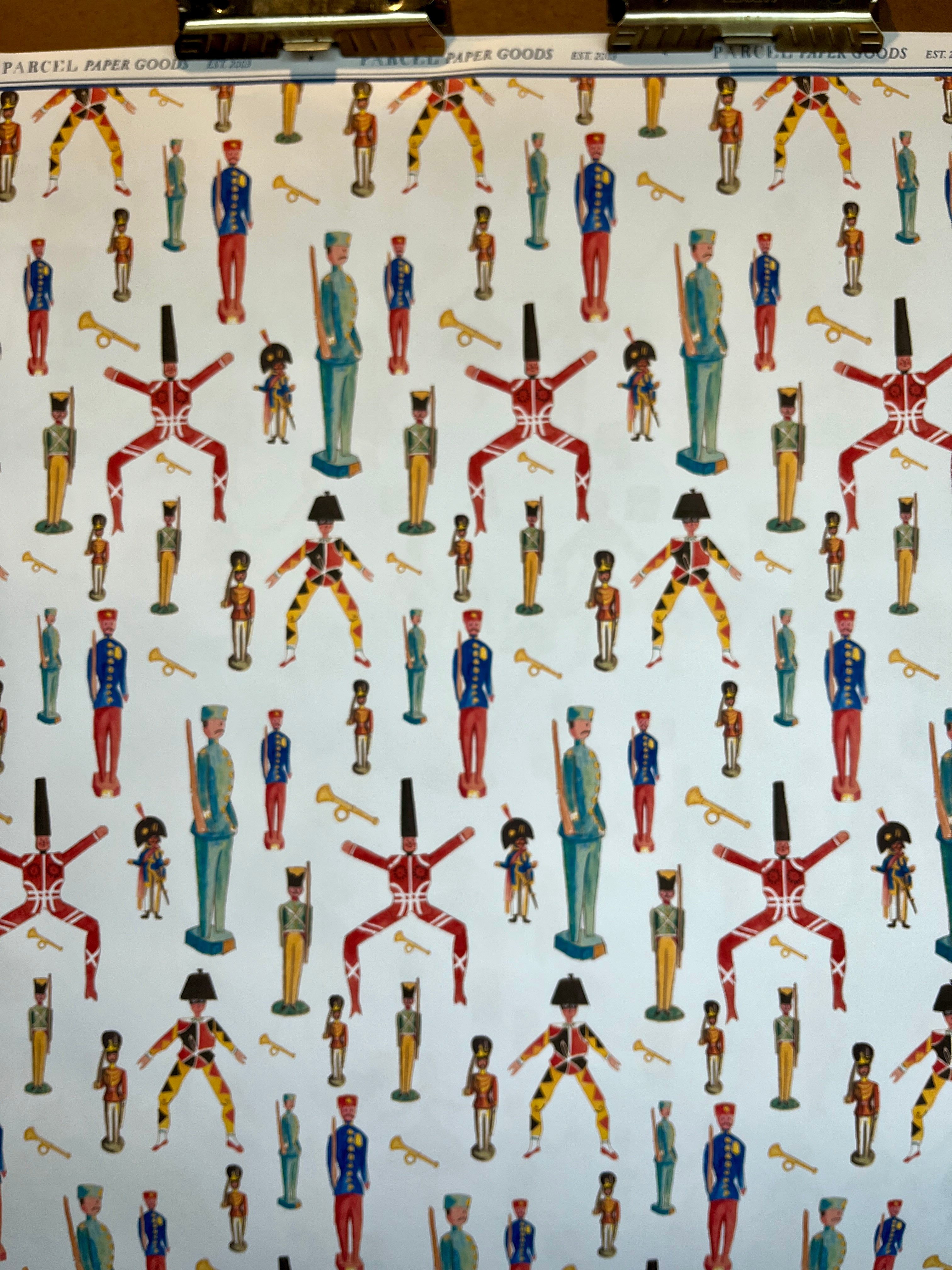 Parcel Artisan Wrapping Paper, Wooden Toys Soilders
