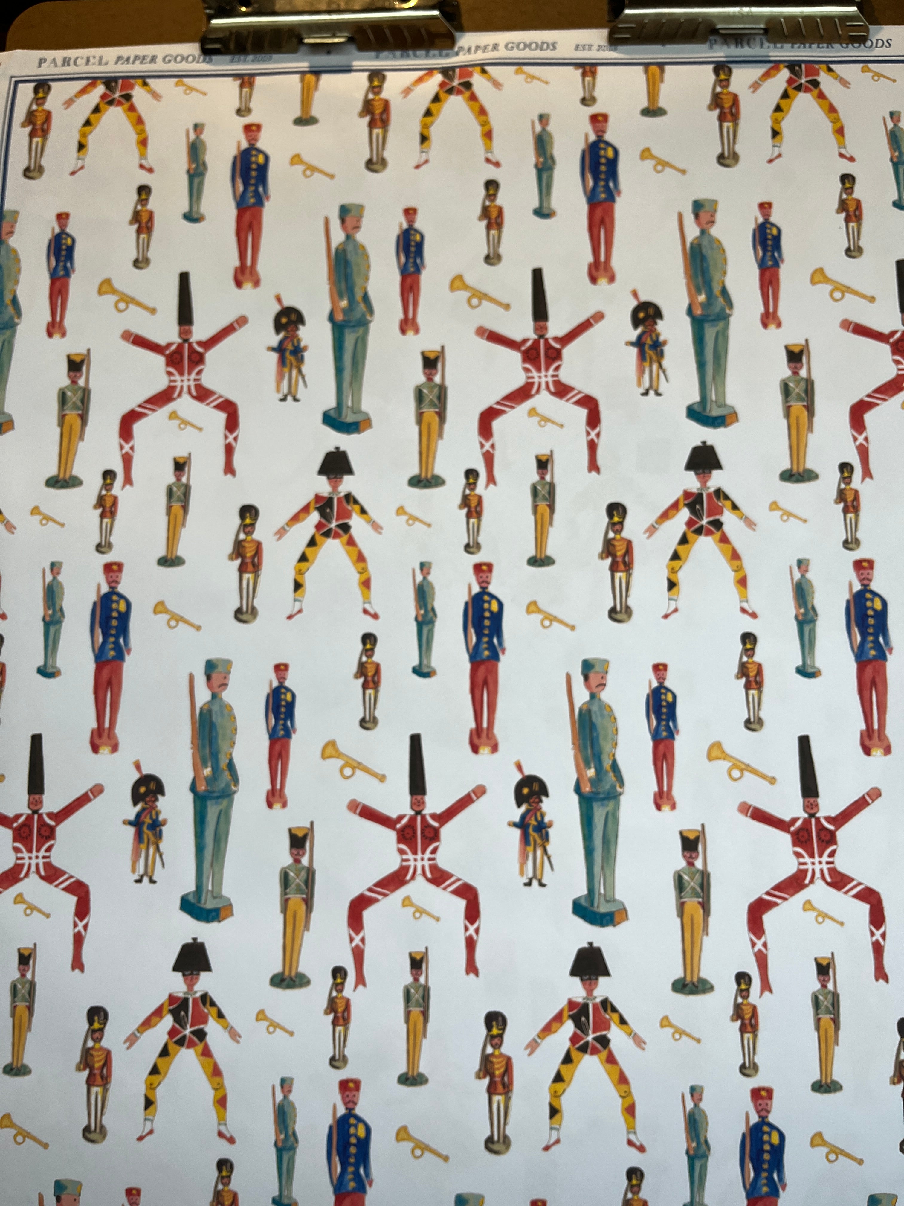 Parcel Artisan Wrapping Paper, Wooden Toys Soilders