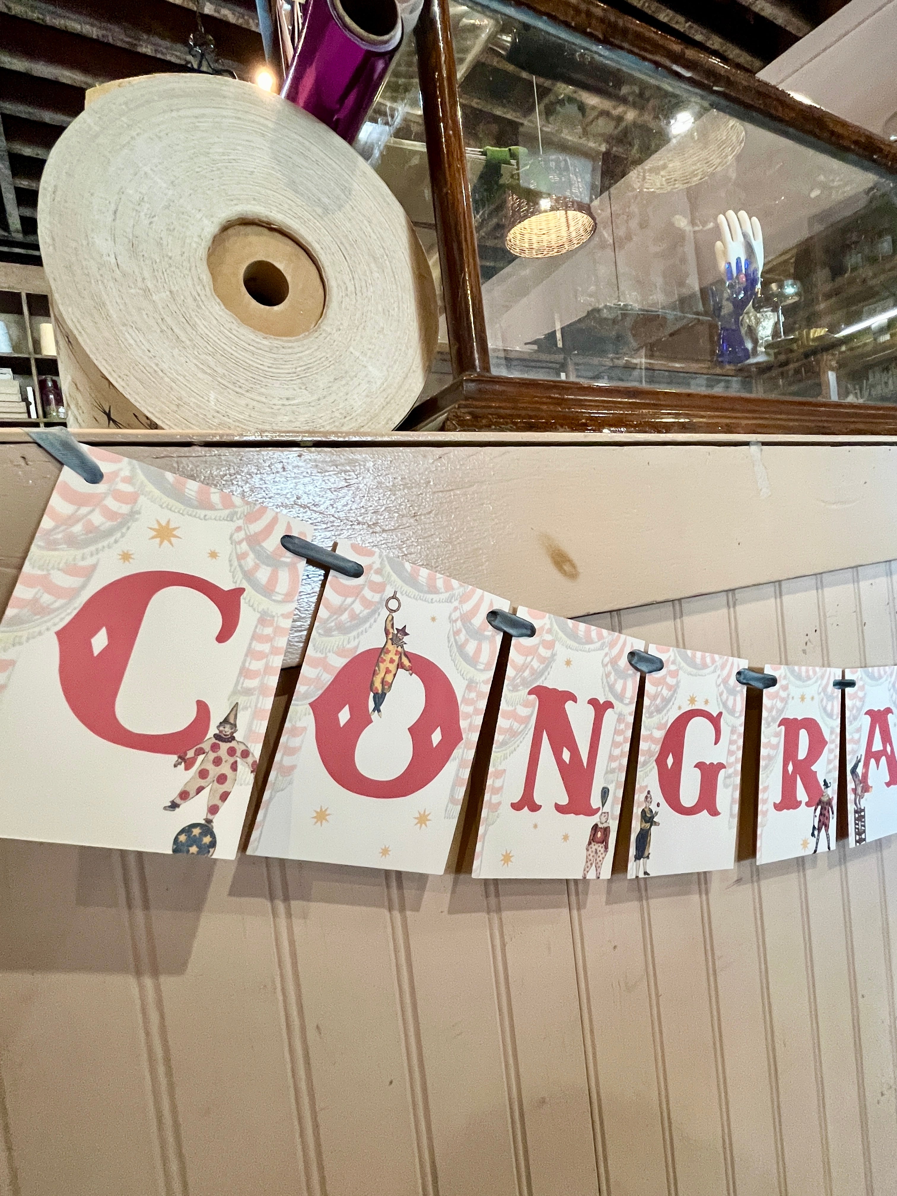 Congratulations Clowns Handmade Banner