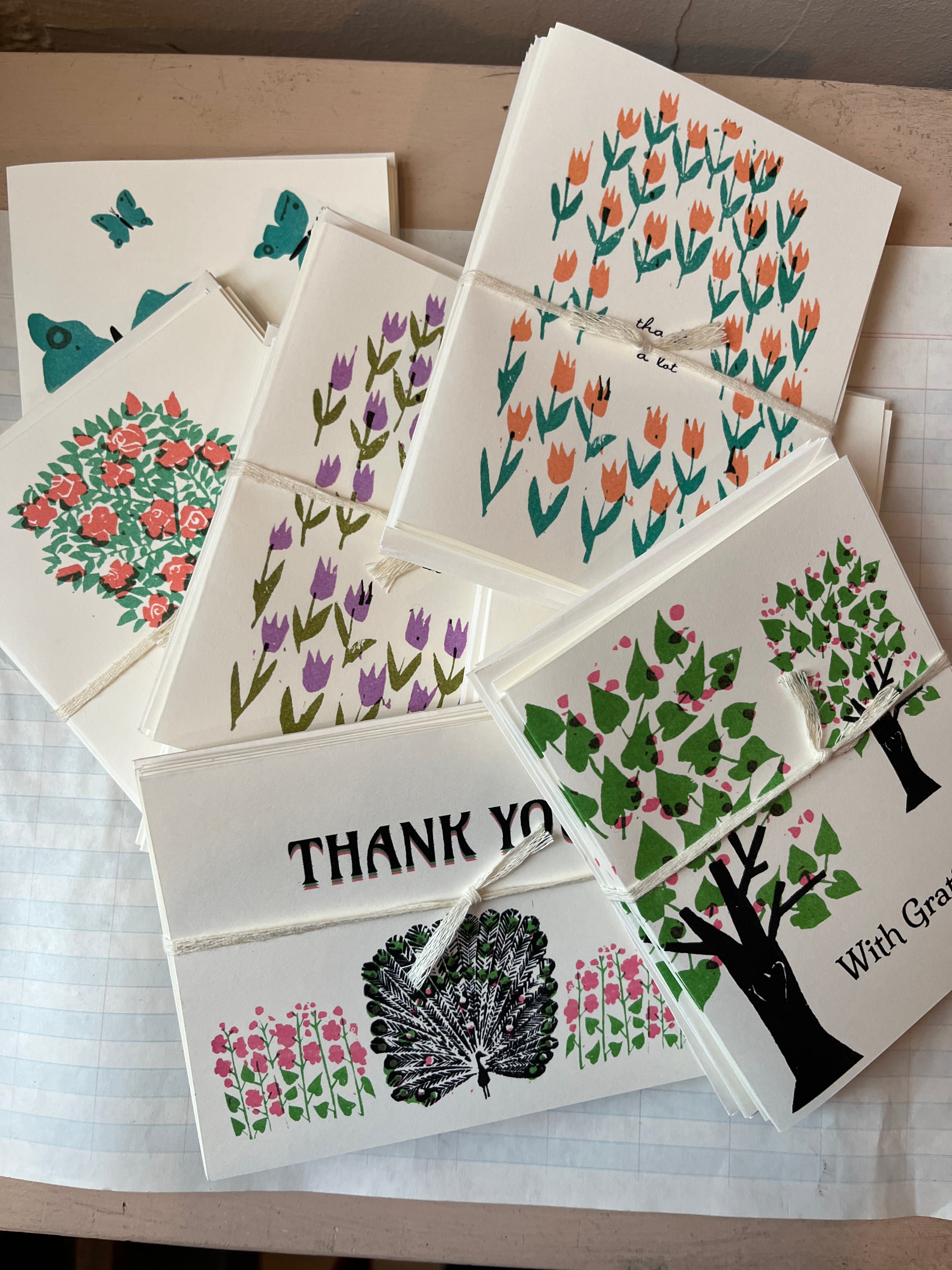 Peacock Thank you Notecard Set