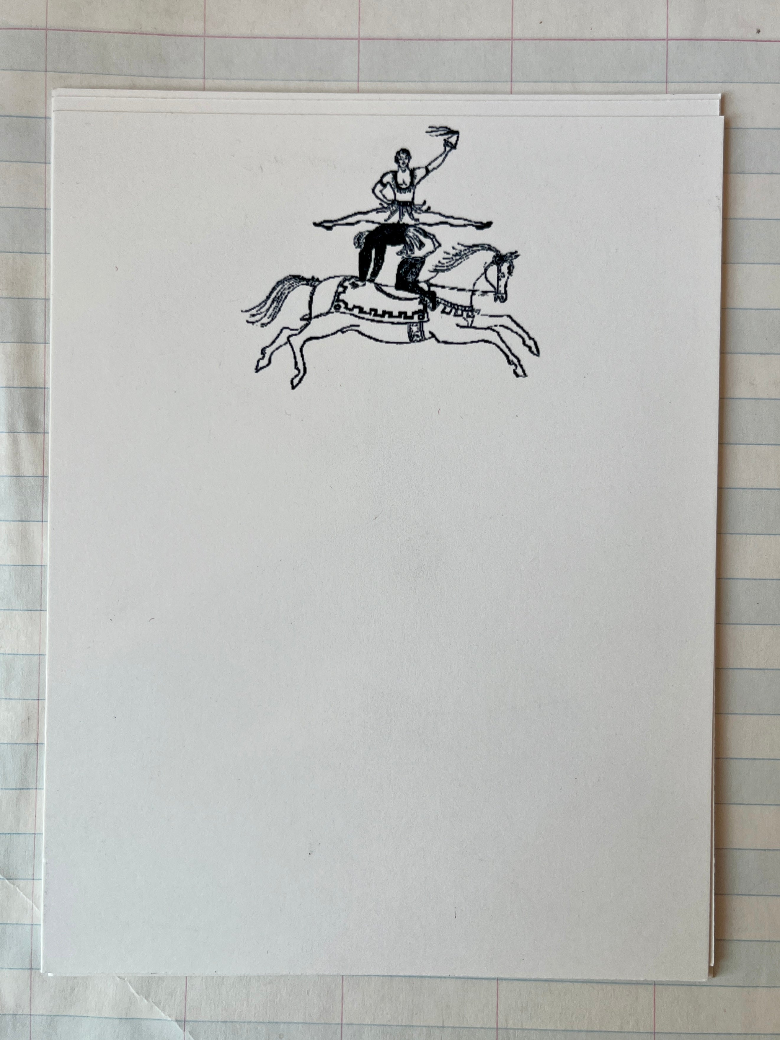 Classic Acrobat on Horse Stationery Set