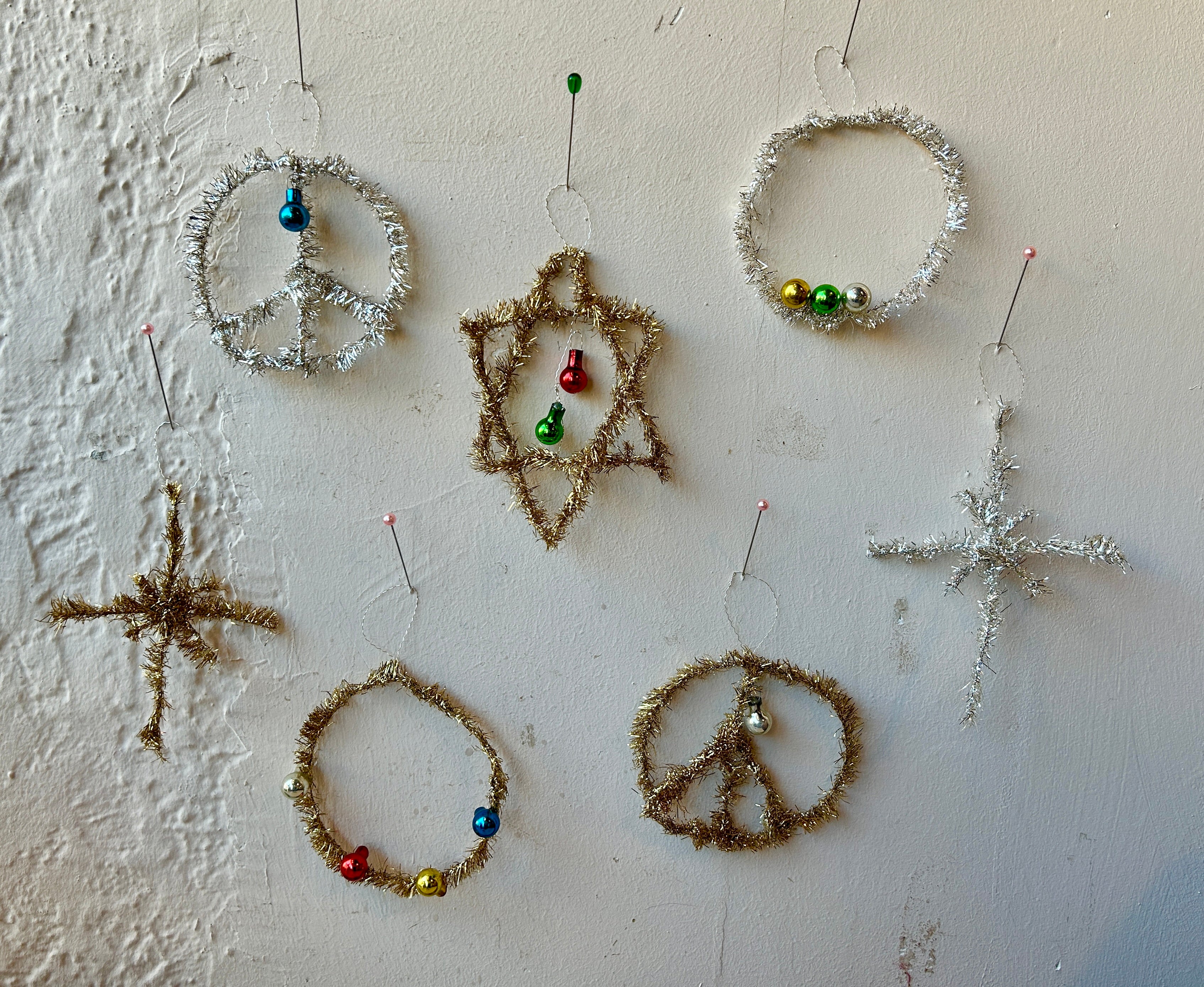 Vintage Inspired Tinsel Ornaments
