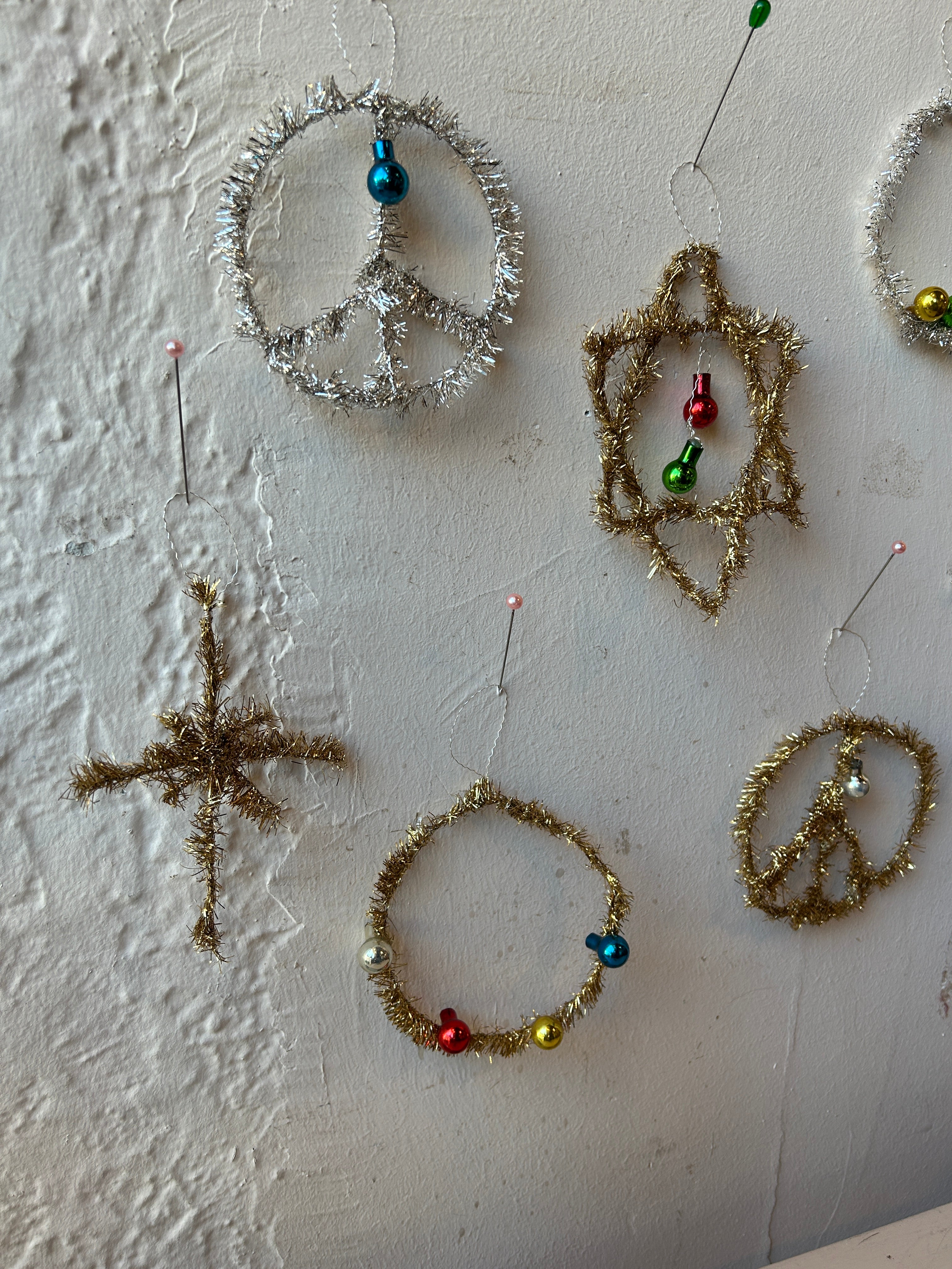 Vintage Inspired Tinsel Ornaments