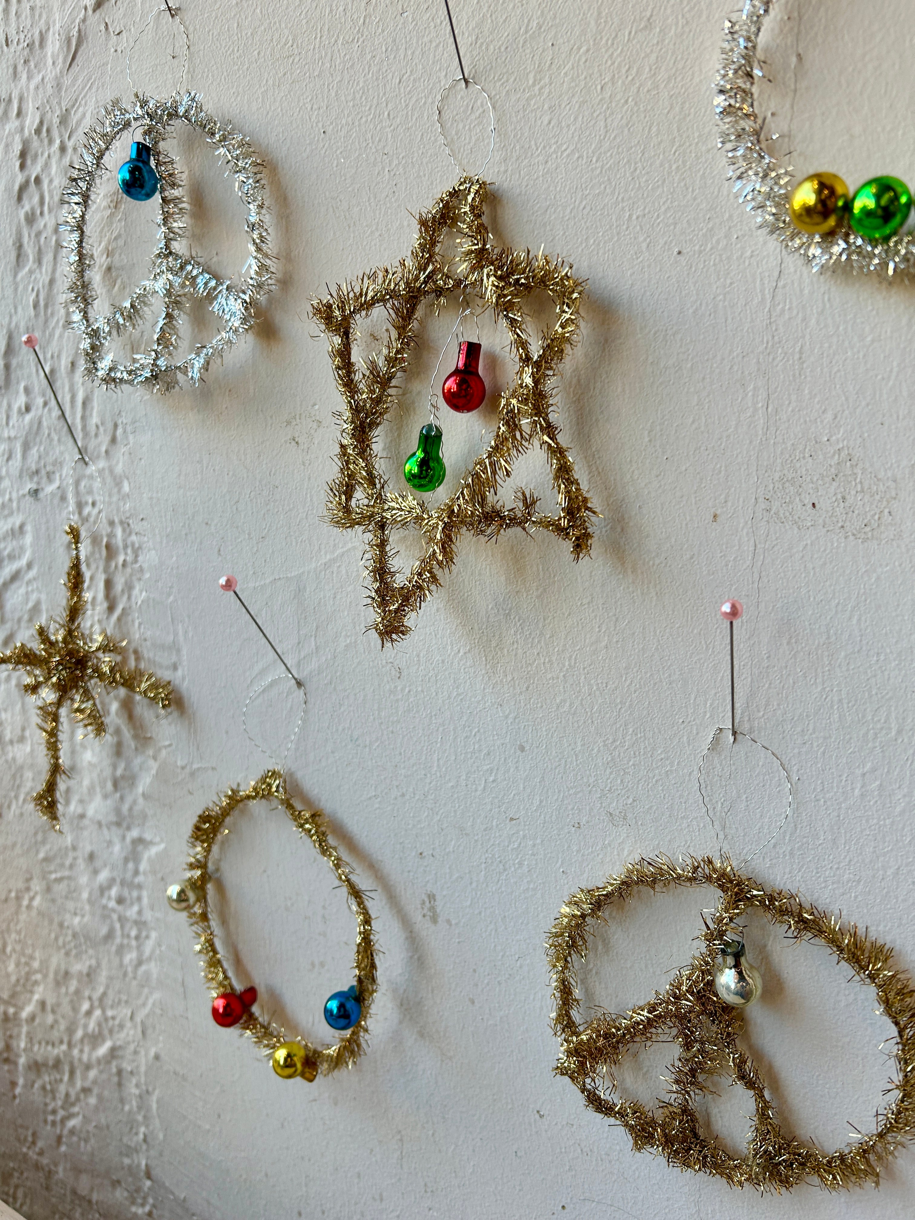 Vintage Inspired Tinsel Ornaments