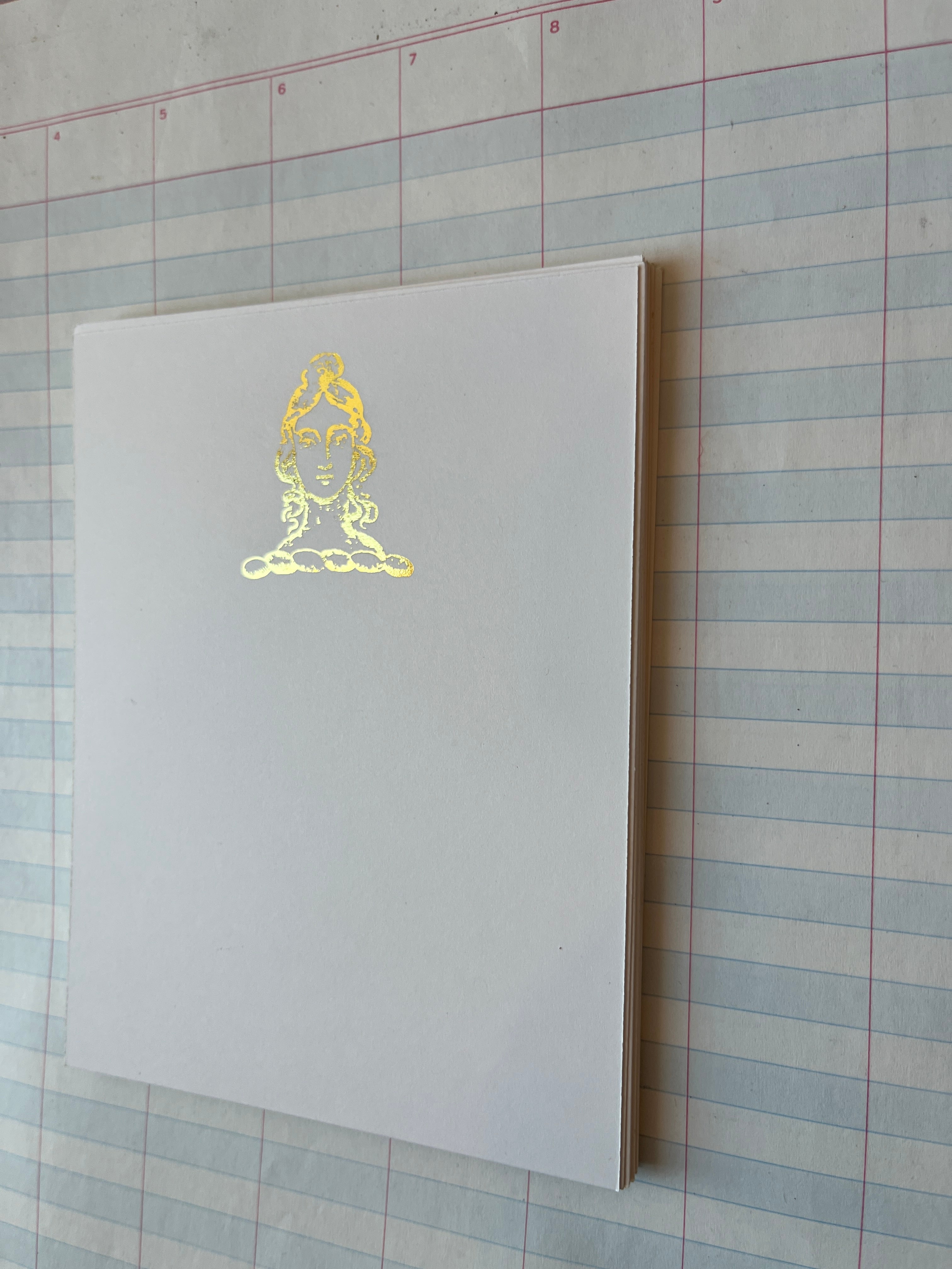 Lady with Curls Foil-Pressed Notecards