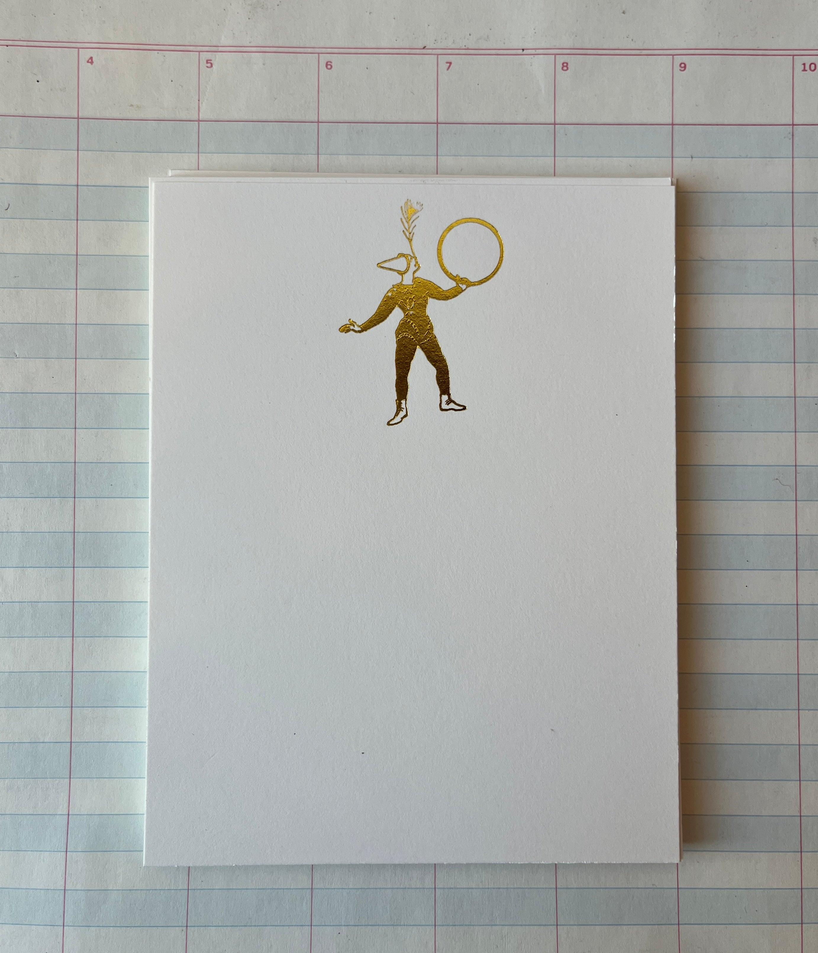 Acrobat Clown Foil Pressed Stationery