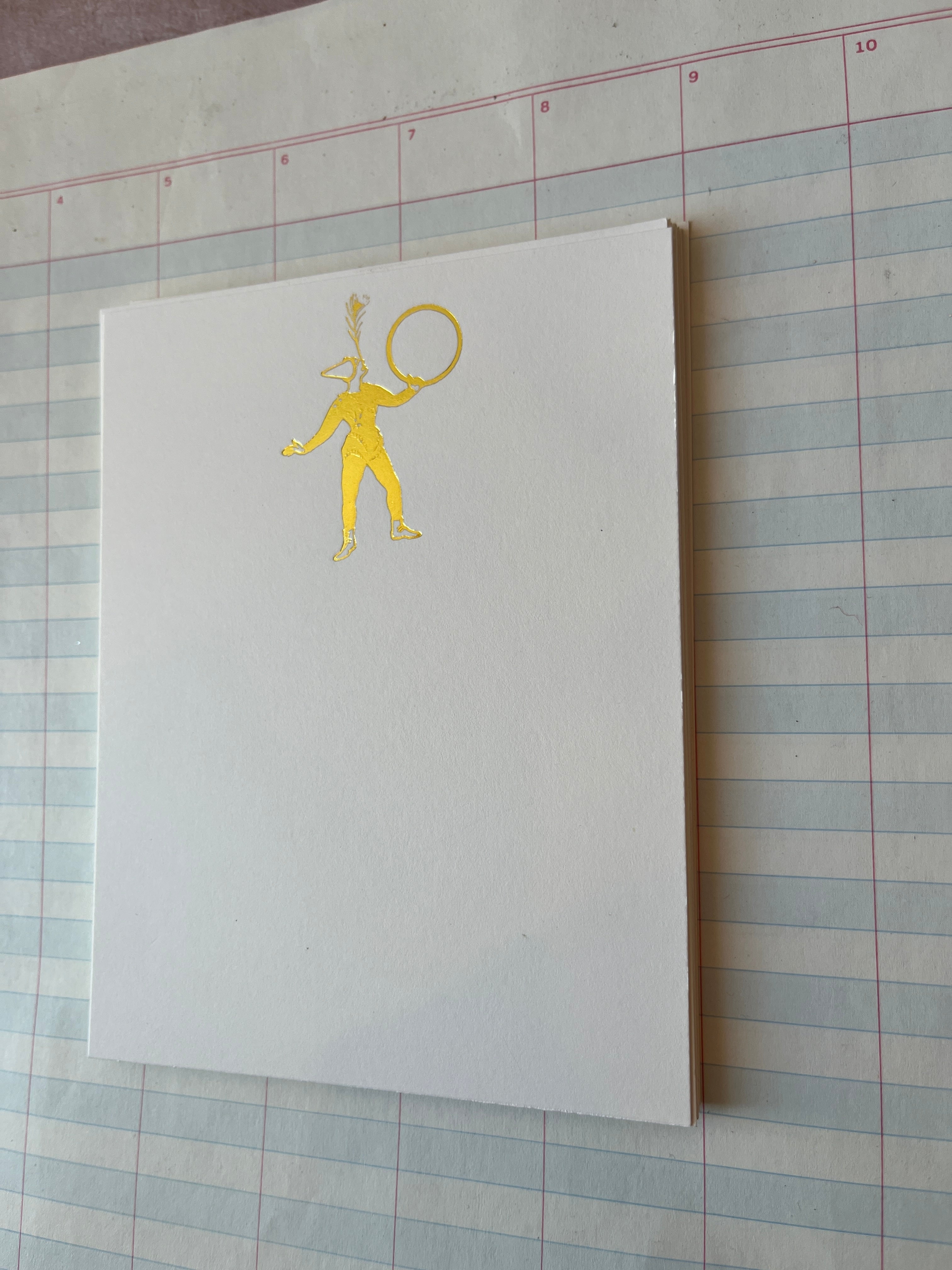 Acrobat Clown Foil Pressed Stationery