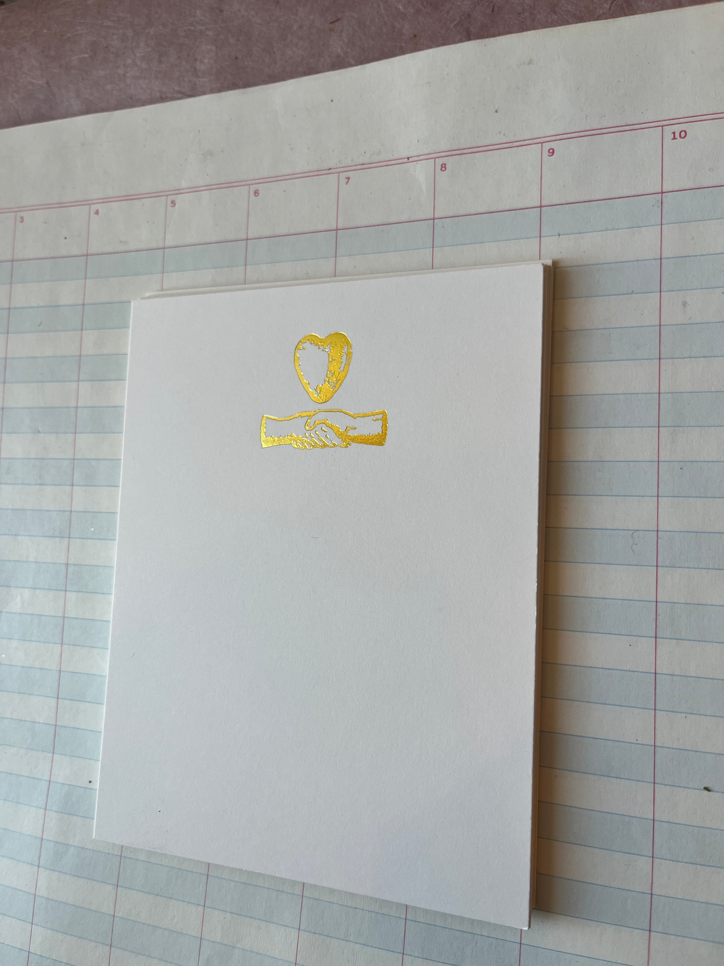 Hand to Heart Foil Pressed Stationery