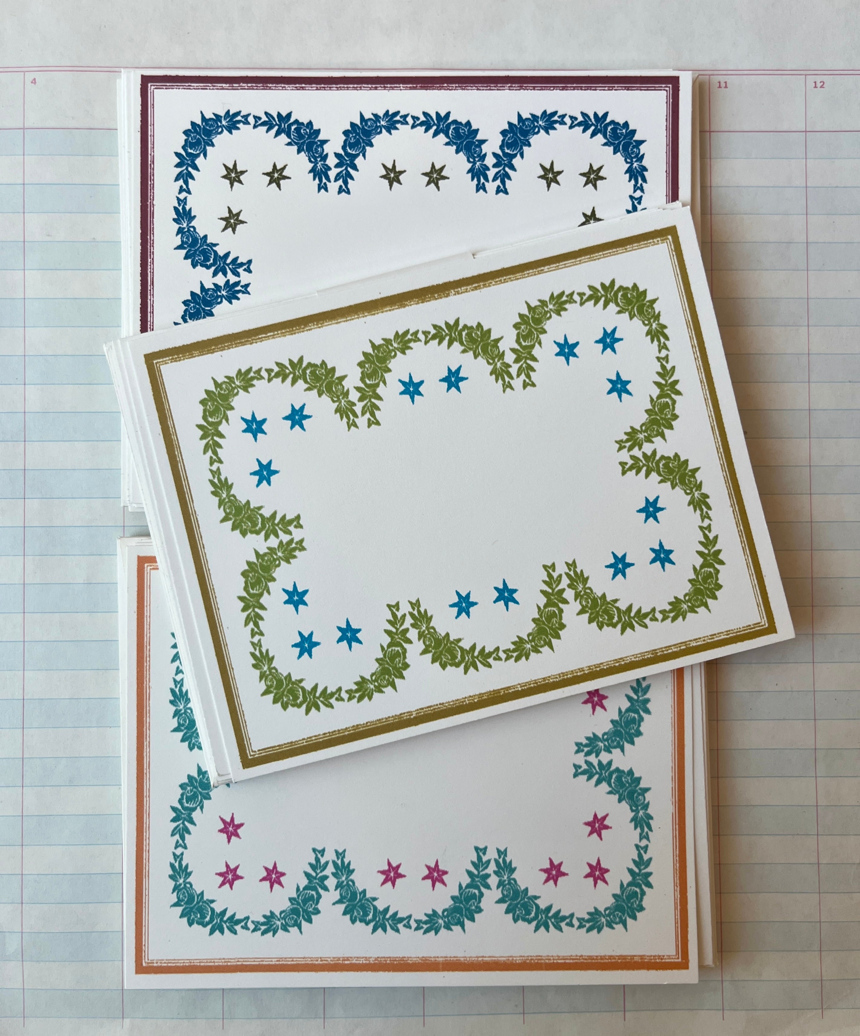 Laurels and Stars Frame Stationery