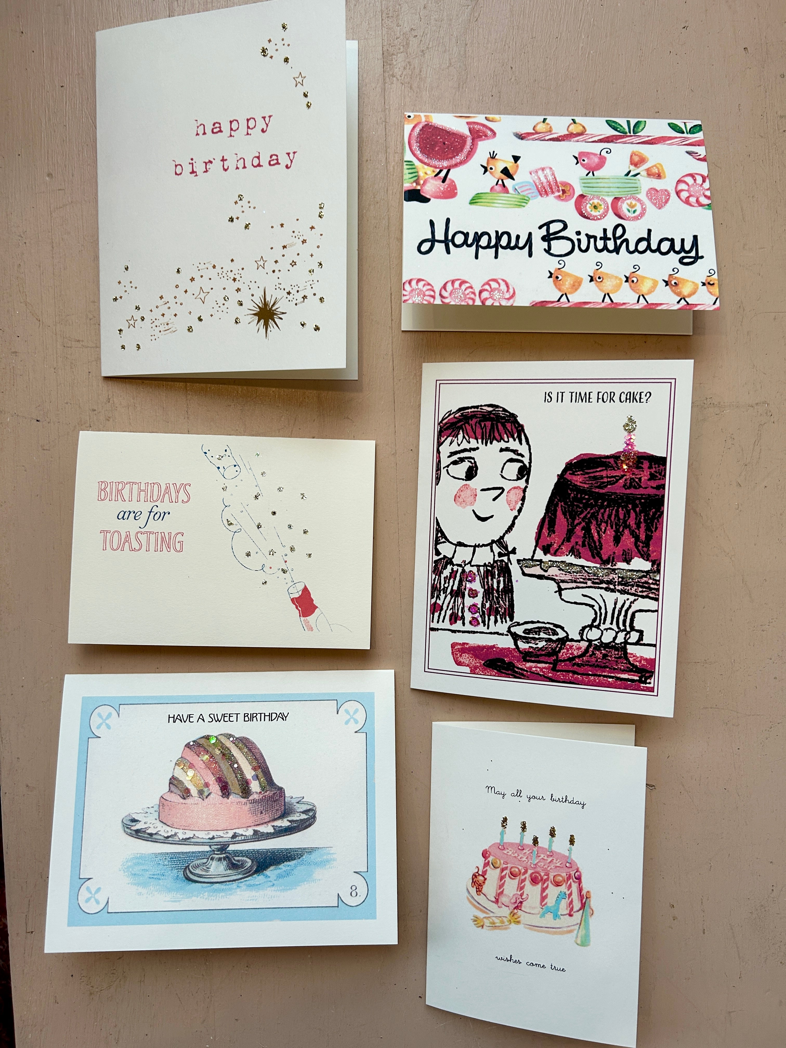Glittered Birthday Greeting Card Assortment