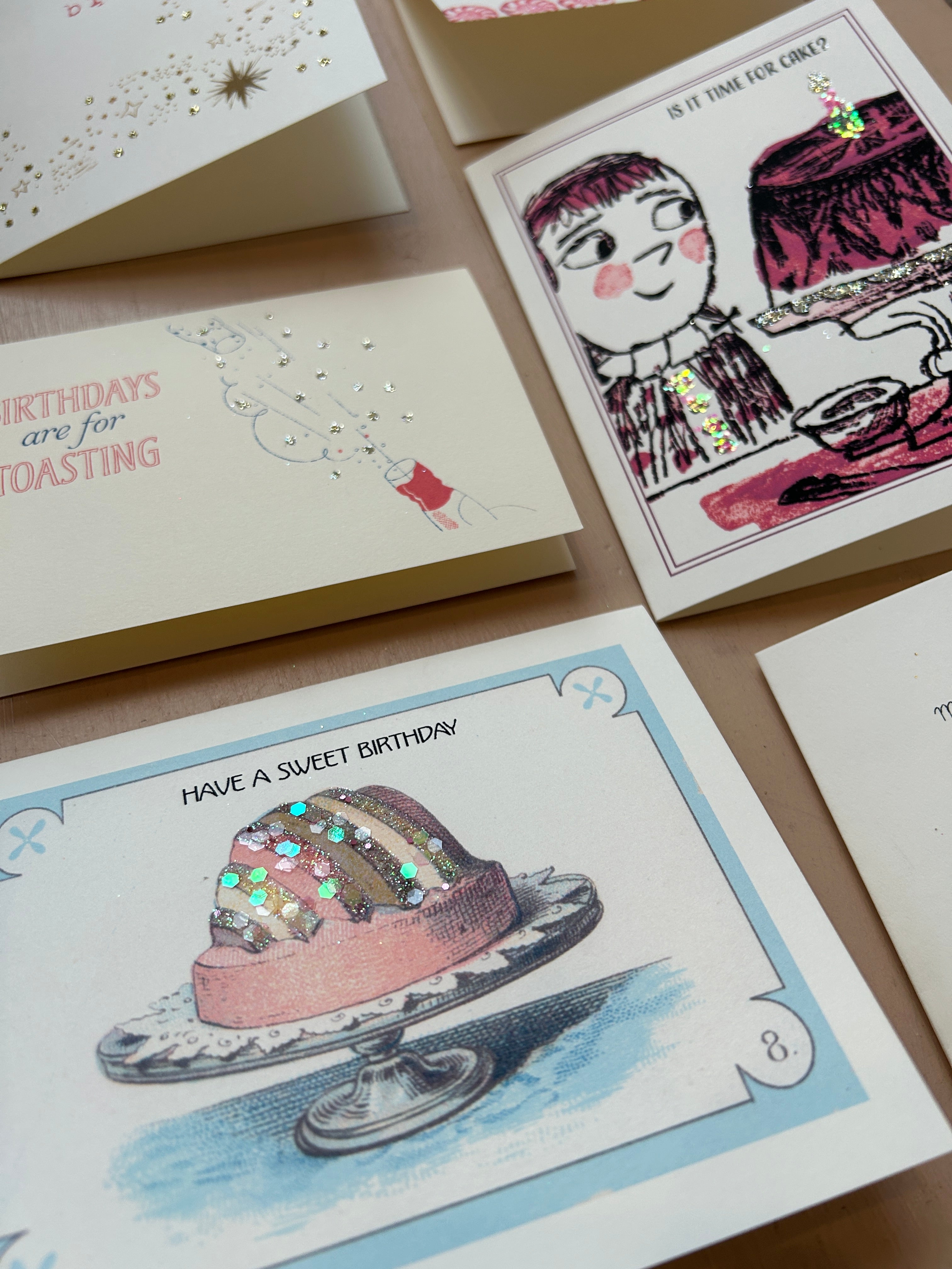 Glittered Birthday Greeting Card Assortment