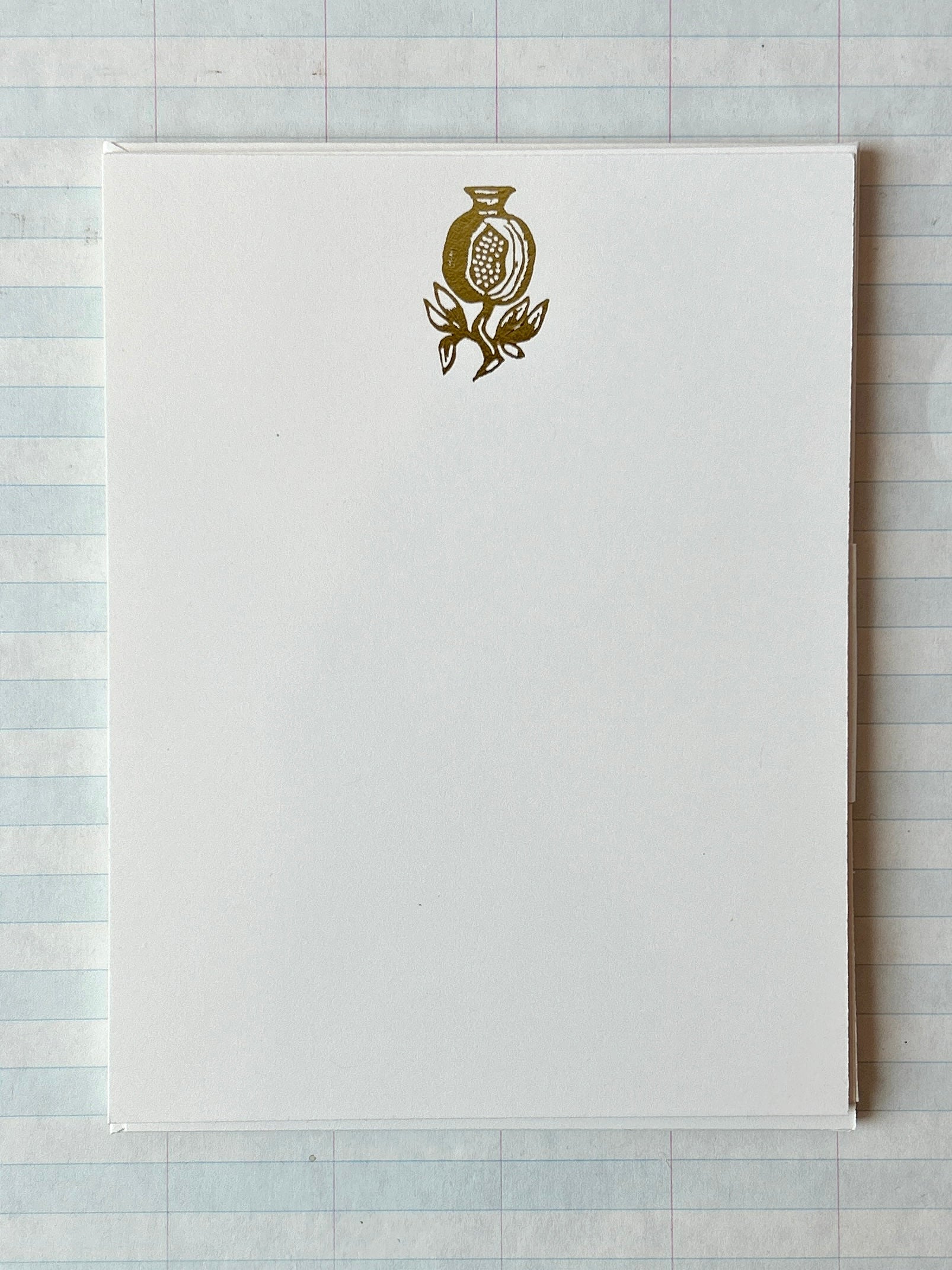 Pomegranate Foil Pressed Stationery