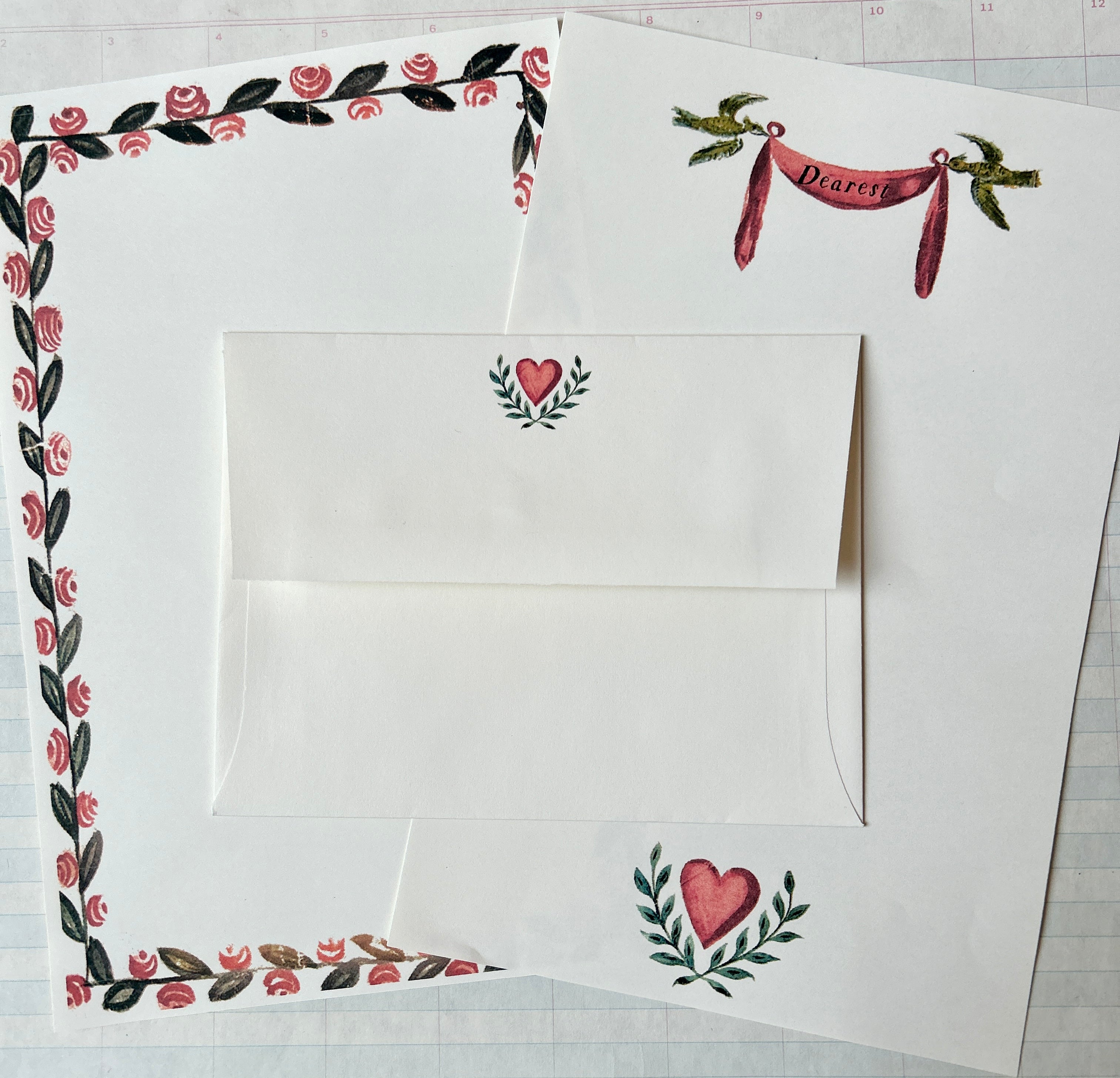 Folksy Love Letter Writing Set
